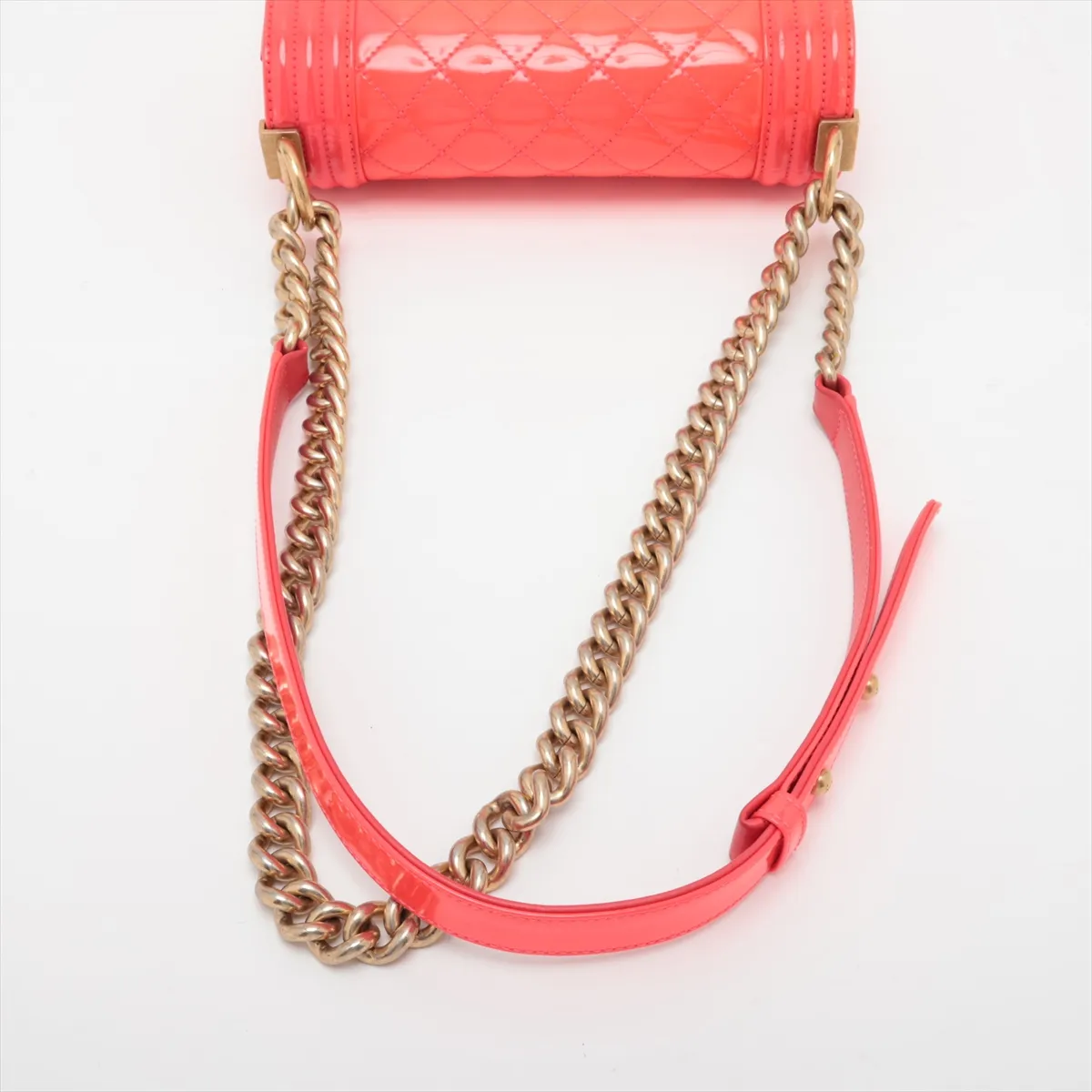 Boy Chanel 20 Small Patent Leather Chain Shoulder Bag, Pink with Gold Hardware, 21957793, Series 21, A67085 — view 5