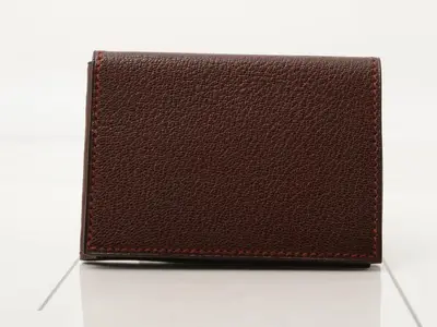 Cournezet Guernsey Tri-fold Card Case, Chevre Leather, Bordeaux
