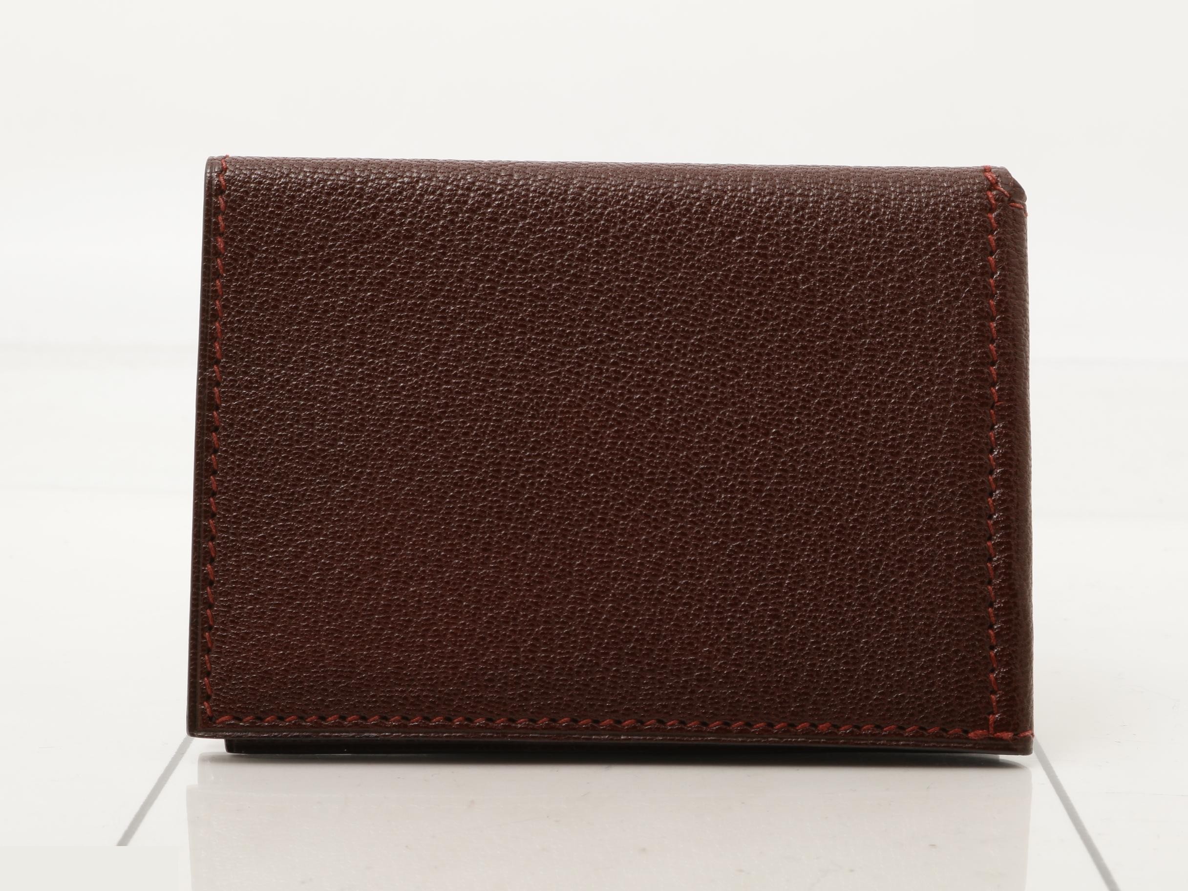 Cournezet Guernsey Tri-fold Card Case, Chevre Leather, Bordeaux — view 2