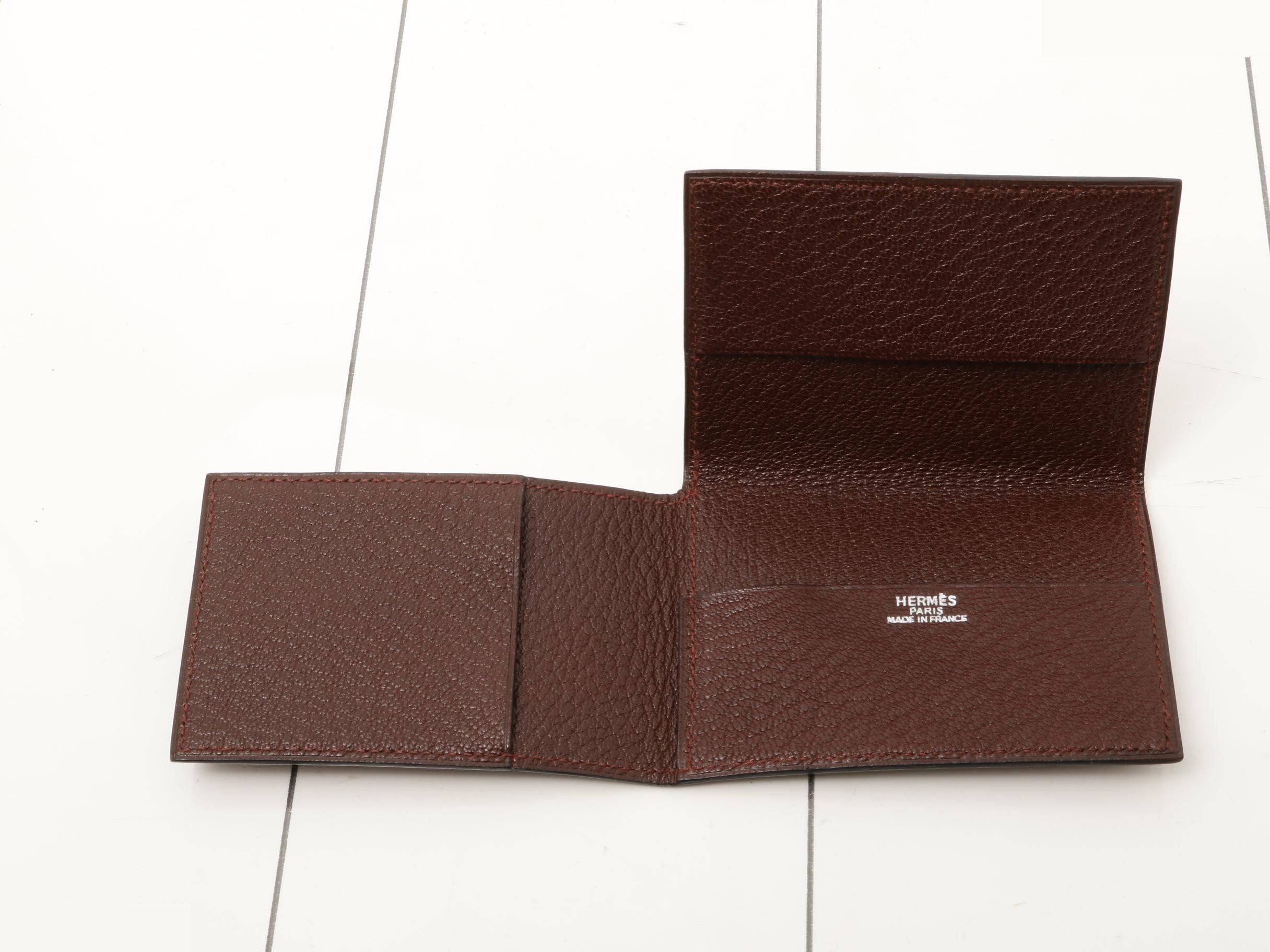 Cournezet Guernsey Tri-fold Card Case, Chevre Leather, Bordeaux — view 4