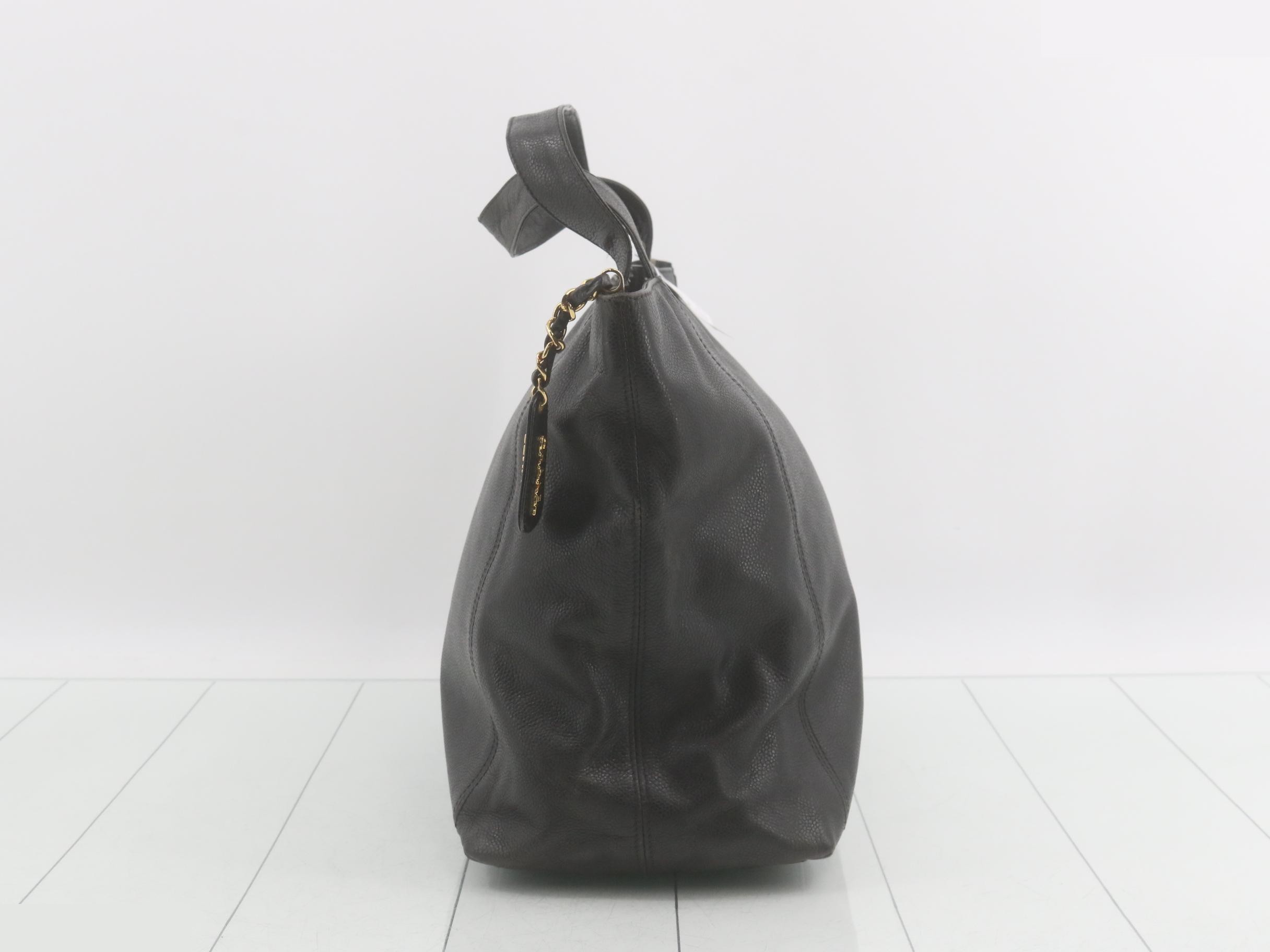 Coco Mark Shopper Tote, Caviar Skin, Black, Series 4, Sticker Included, W32cm — view 4