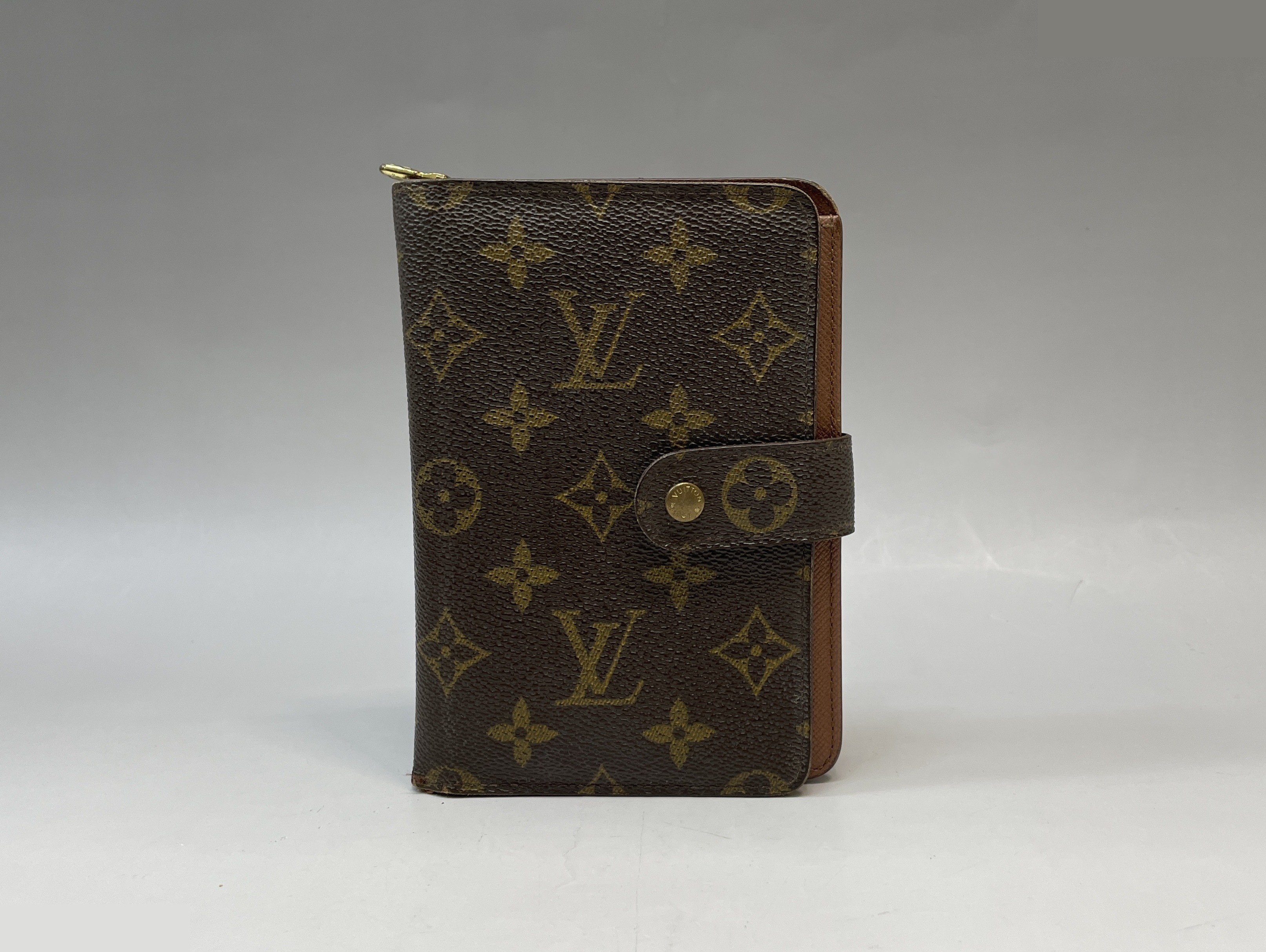 Monogram Portefeuille Papier Zip Bi-fold Wallet, Brown