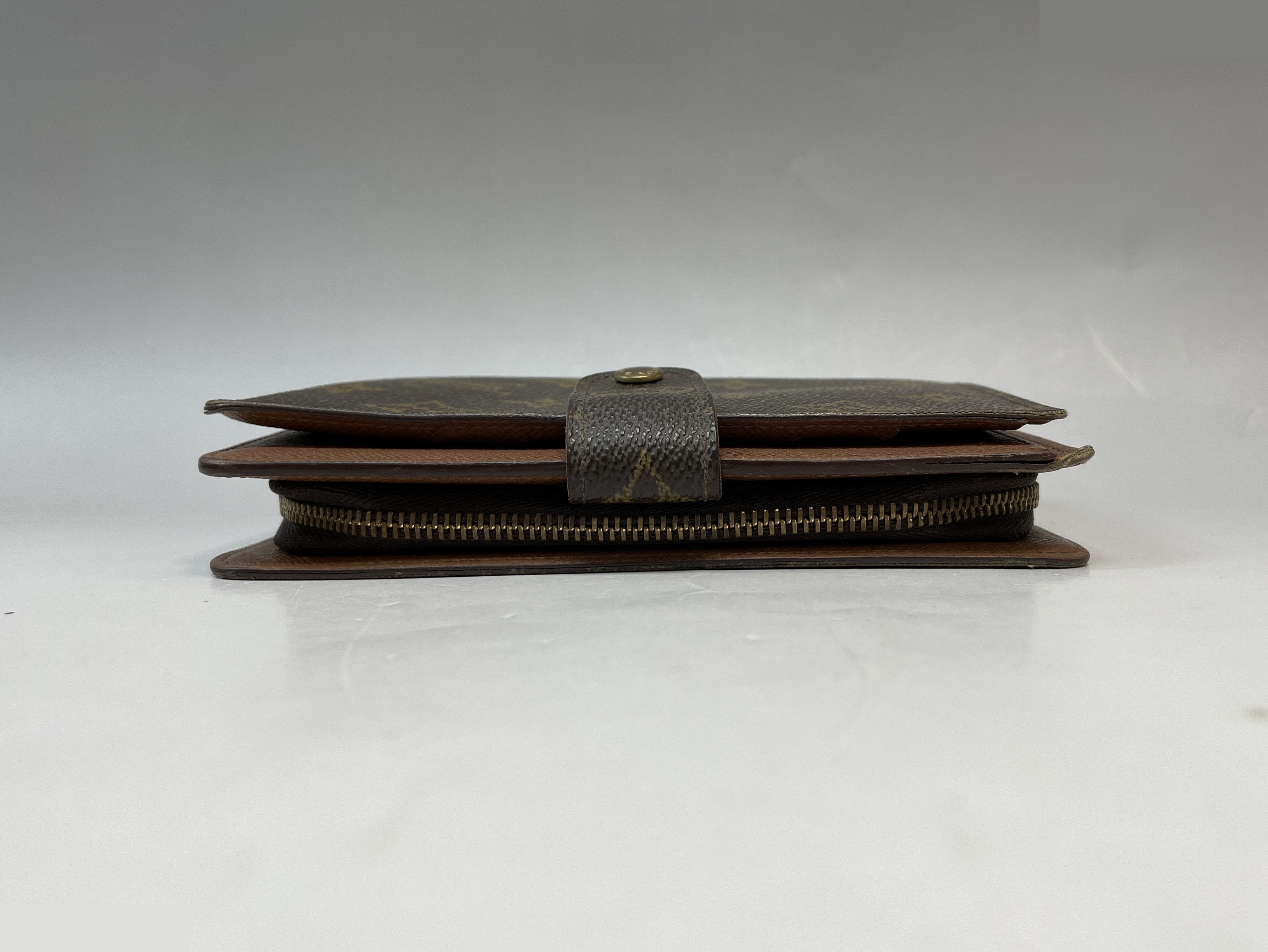 Monogram Portefeuille Papier Zip Bi-fold Wallet, Brown — view 3