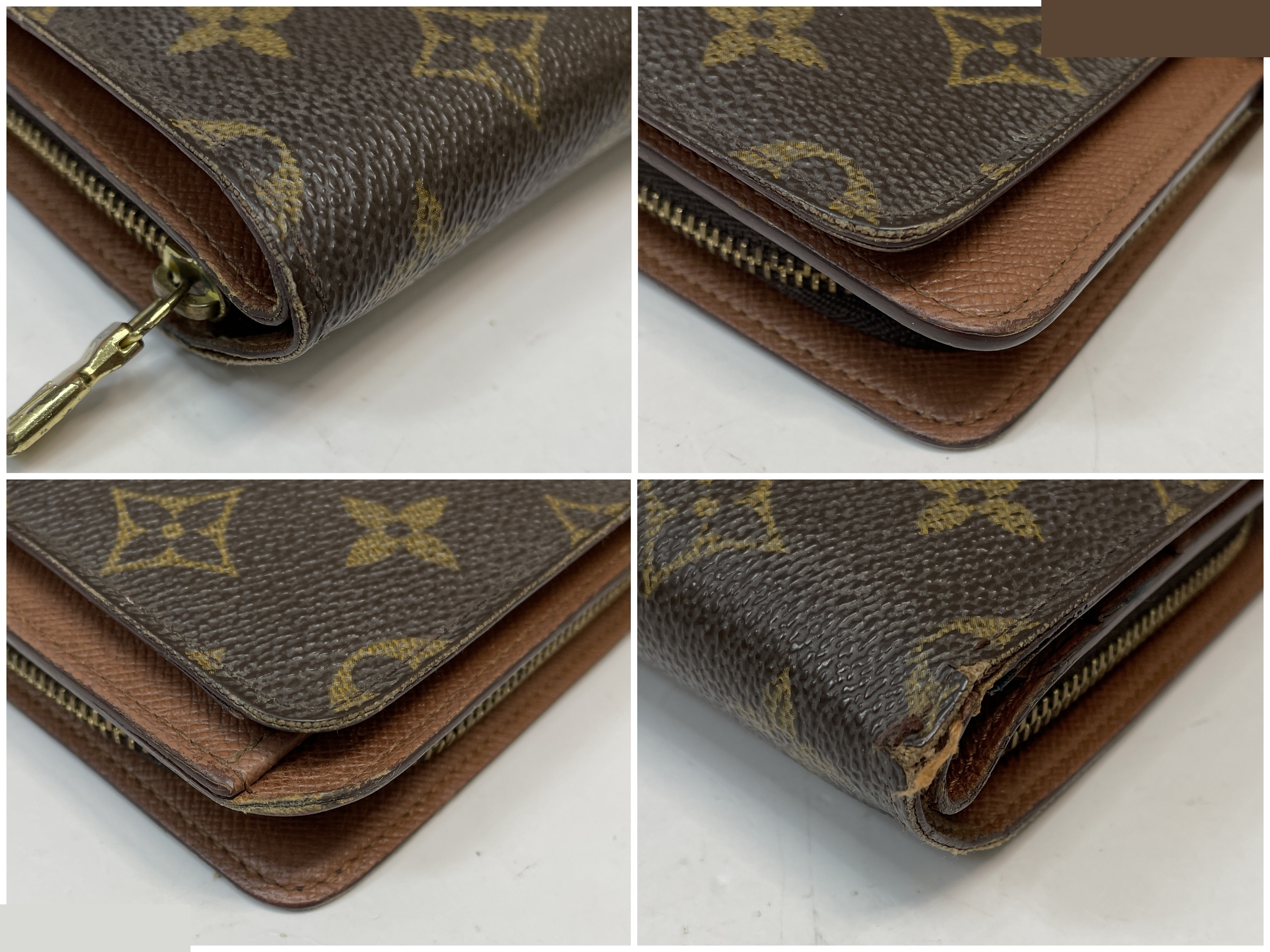 Monogram Portefeuille Papier Zip Bi-fold Wallet, Brown — view 7