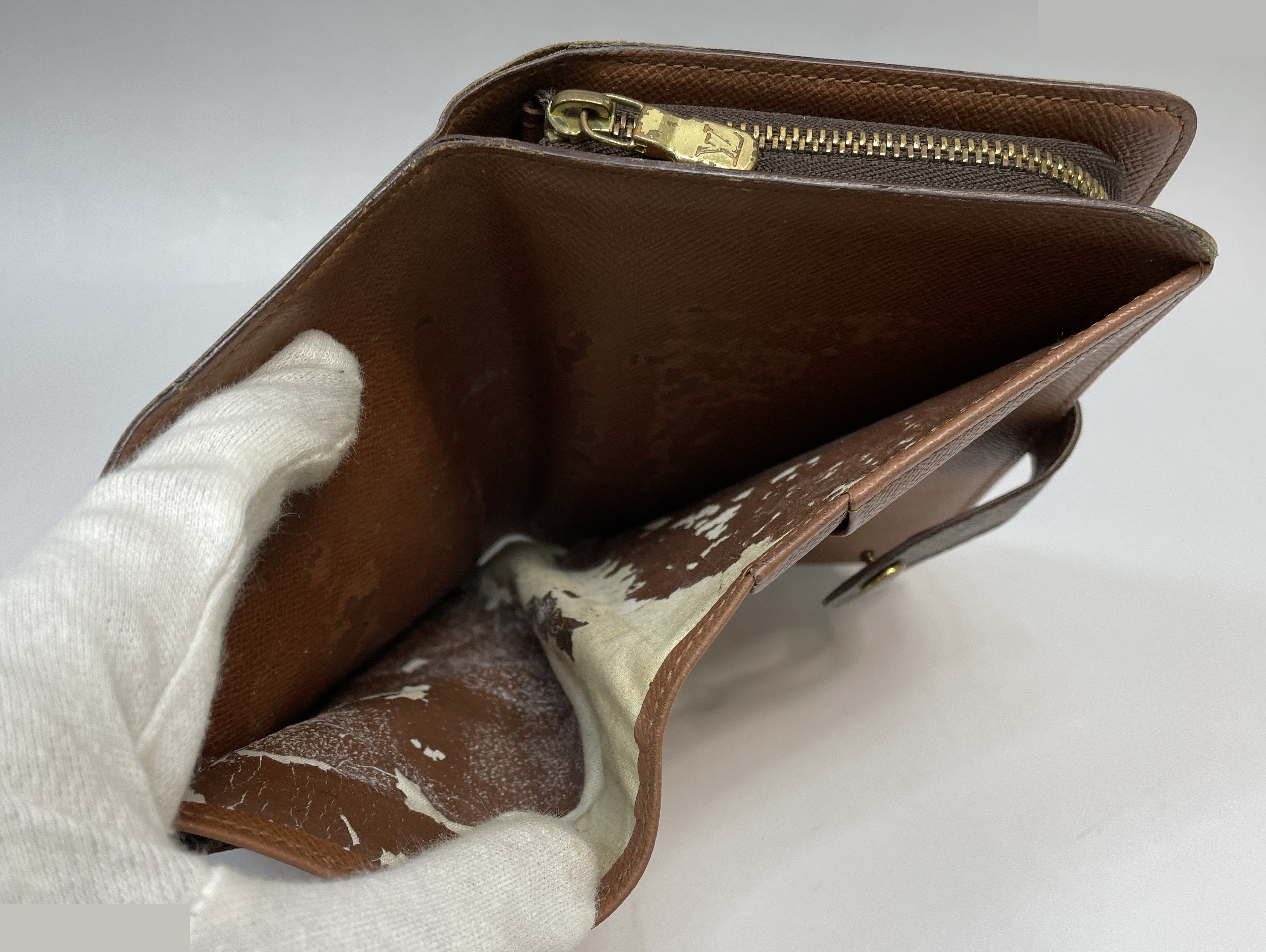 Monogram Portefeuille Papier Zip Bi-fold Wallet, Brown — view 9