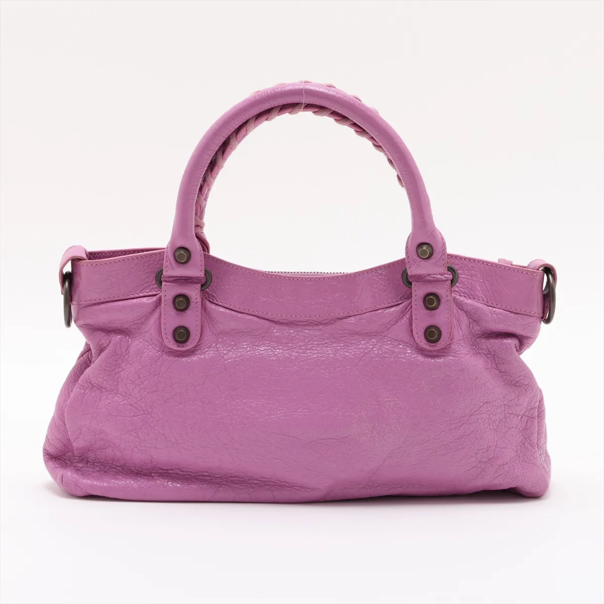 The First 103208 Leather 2-Way Handbag, Purple, with Mirror — view 2