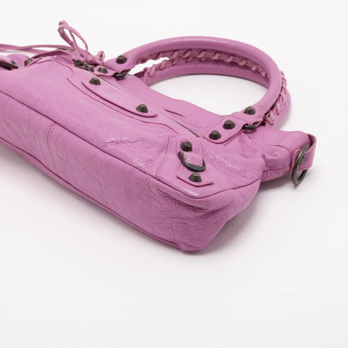 The First 103208 Leather 2-Way Handbag, Purple, with Mirror — view 3