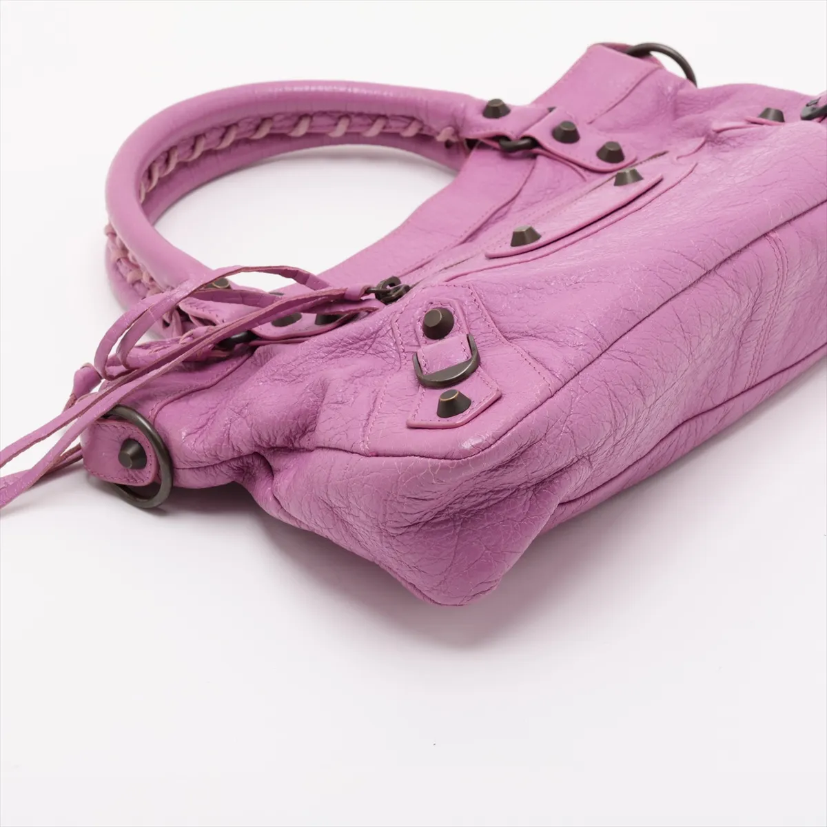 The First 103208 Leather 2-Way Handbag, Purple, with Mirror — view 4