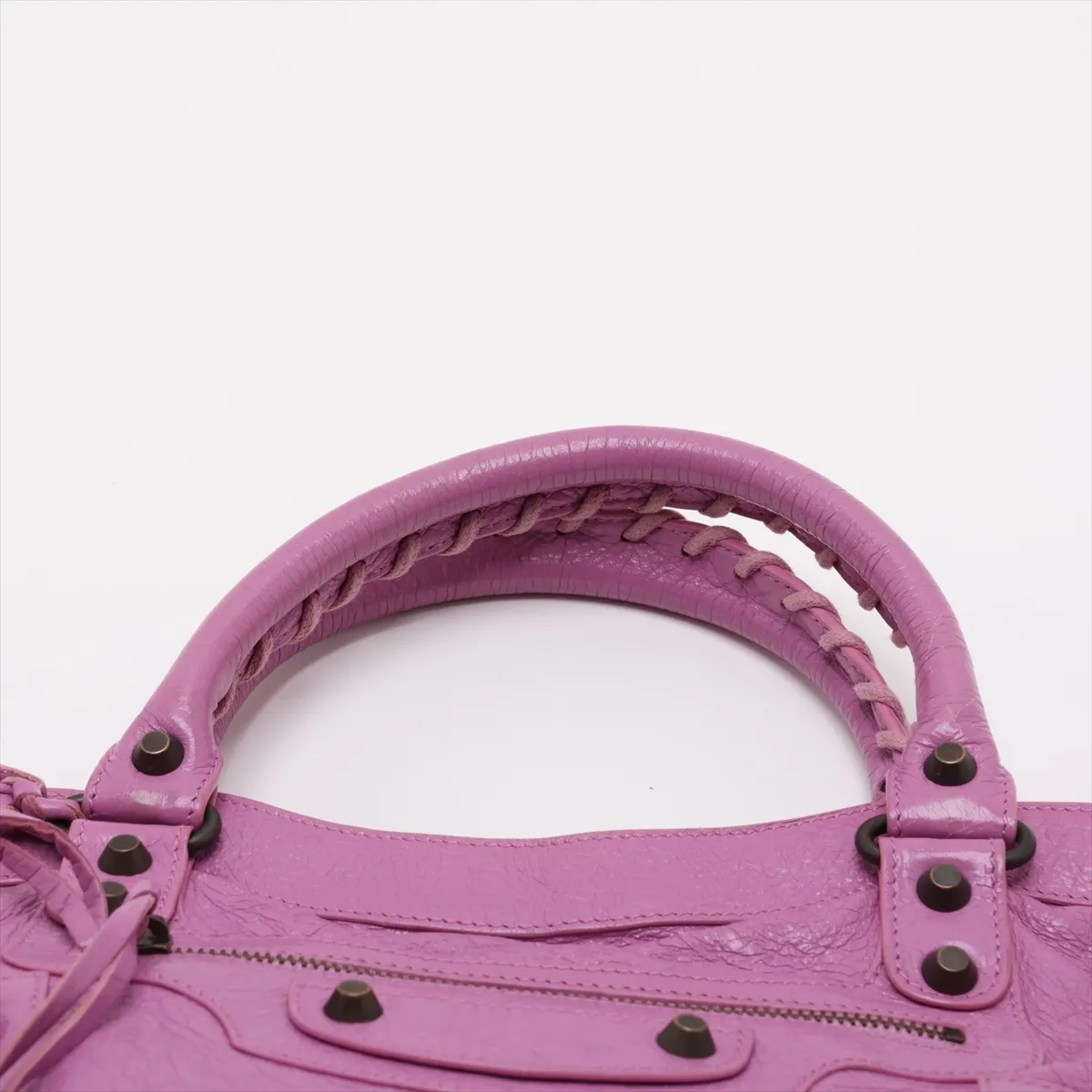 The First 103208 Leather 2-Way Handbag, Purple, with Mirror — view 6