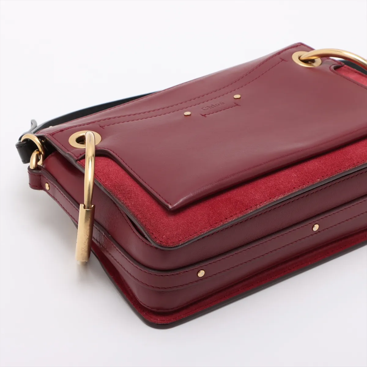 Logo Leather 2WAY Shoulder Bag Red — view 4
