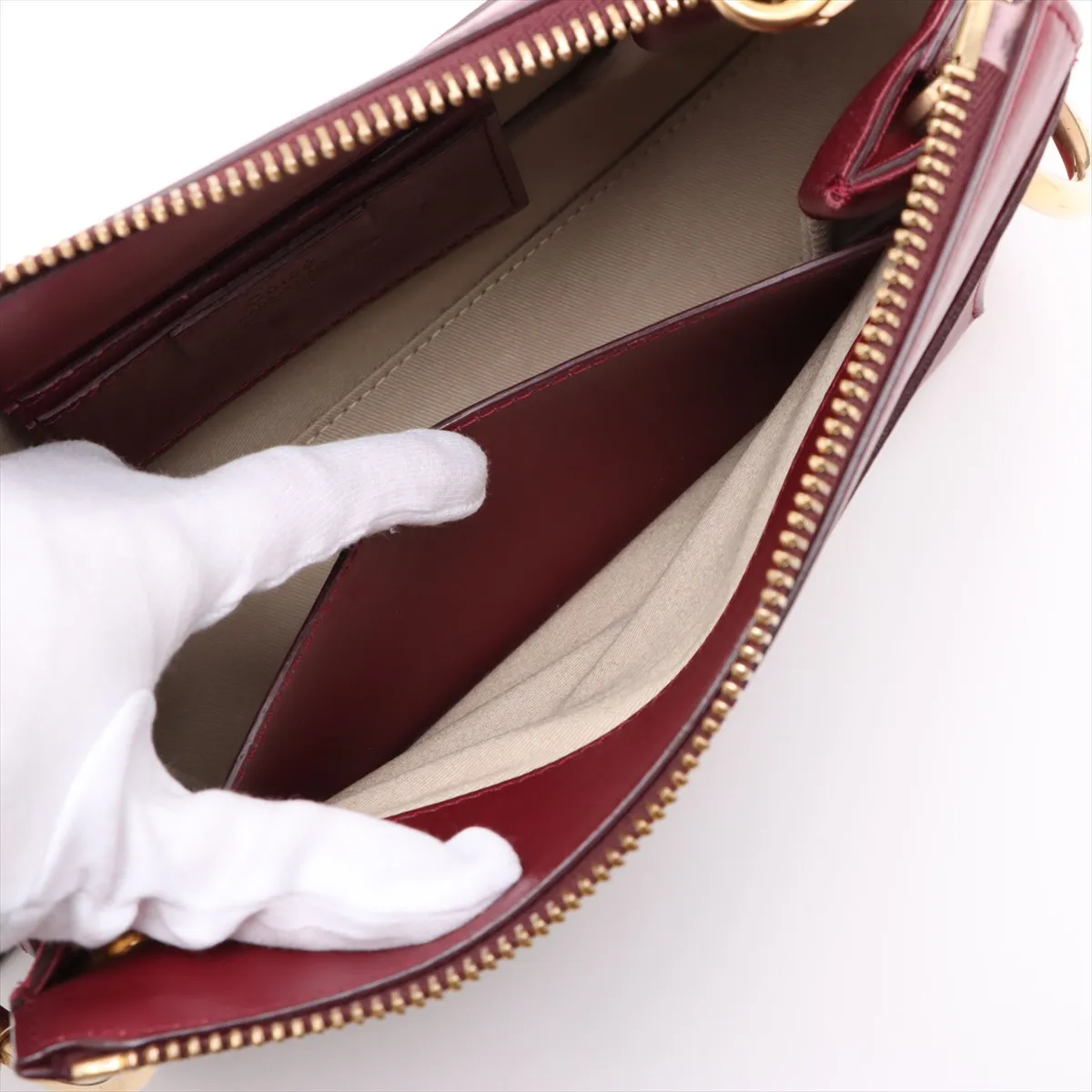 Logo Leather 2WAY Shoulder Bag Red — view 9