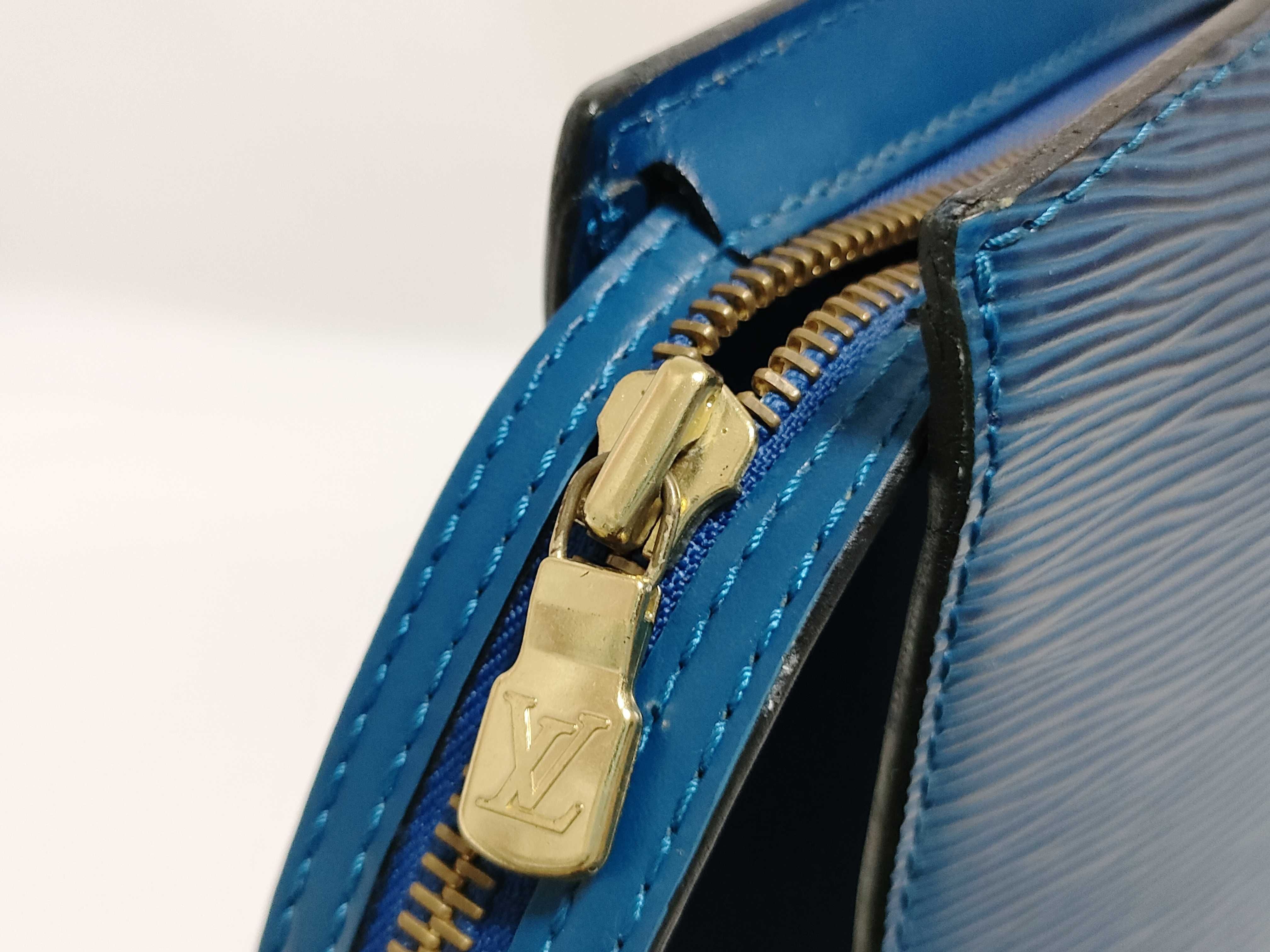 Epi Bag, Louis Vuitton Epi Saint Jacques Shoulder Bag, Blue Handbag — view 15