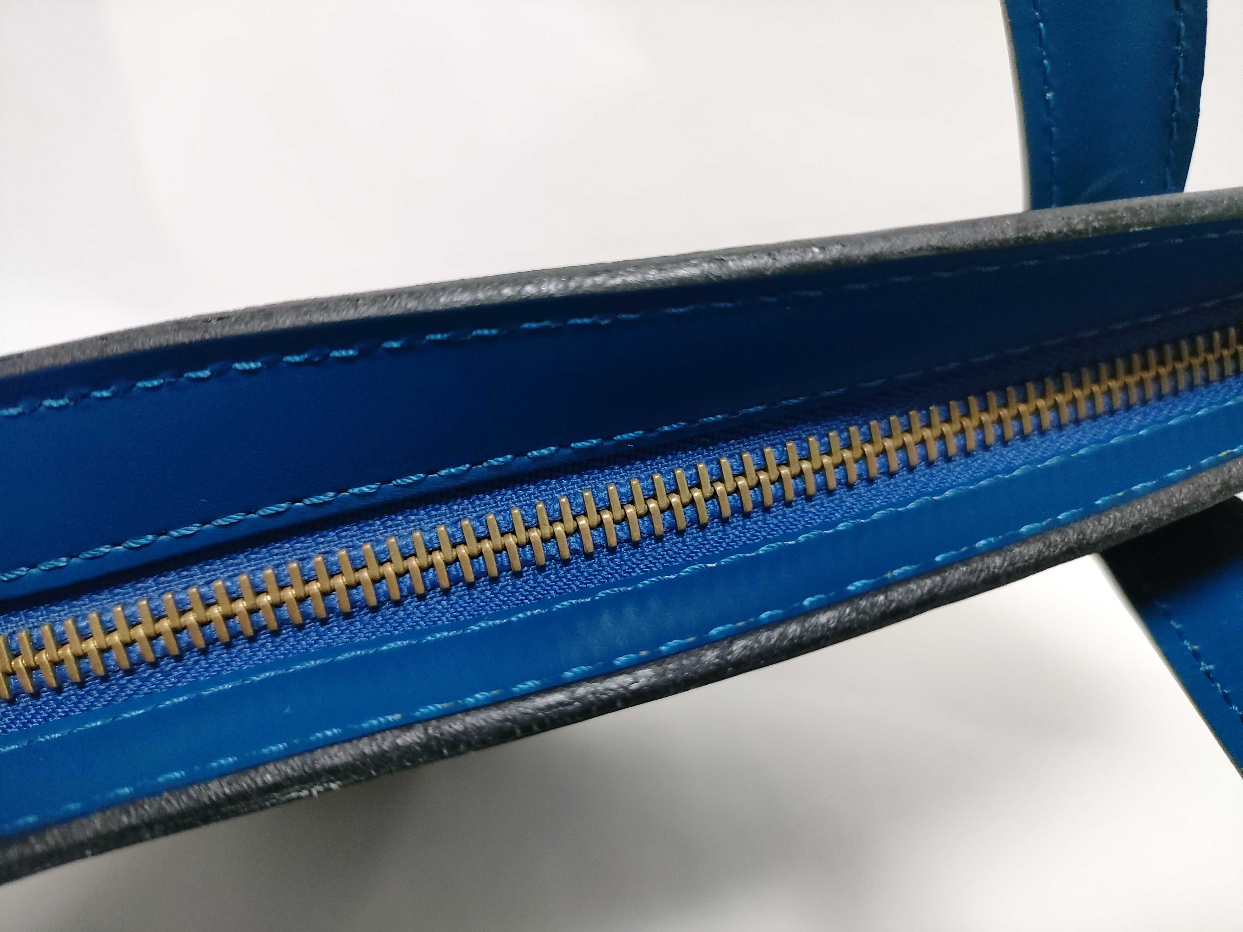 Epi Bag, Louis Vuitton Epi Saint Jacques Shoulder Bag, Blue Handbag — view 6