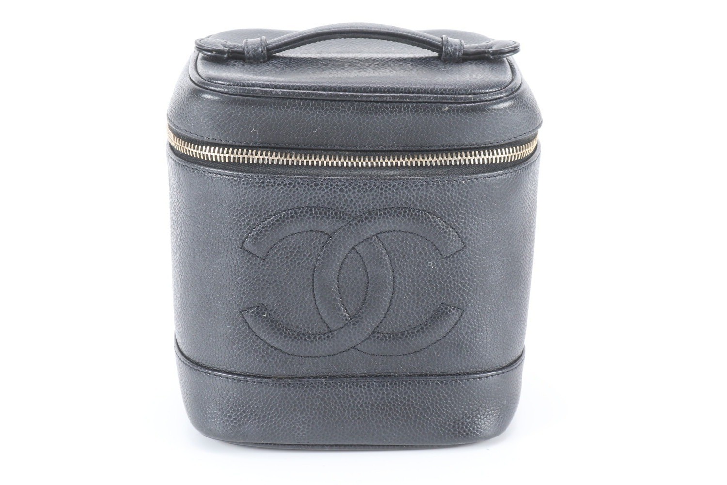 Includes serial number sticker Caviar skin Coco Mark vanity pouch