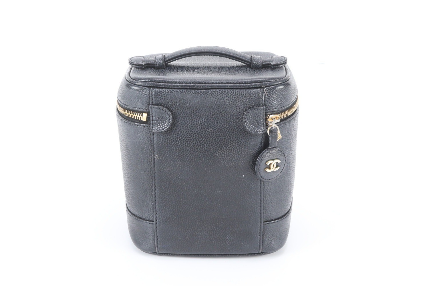 Includes serial number sticker Caviar skin Coco Mark vanity pouch — view 3