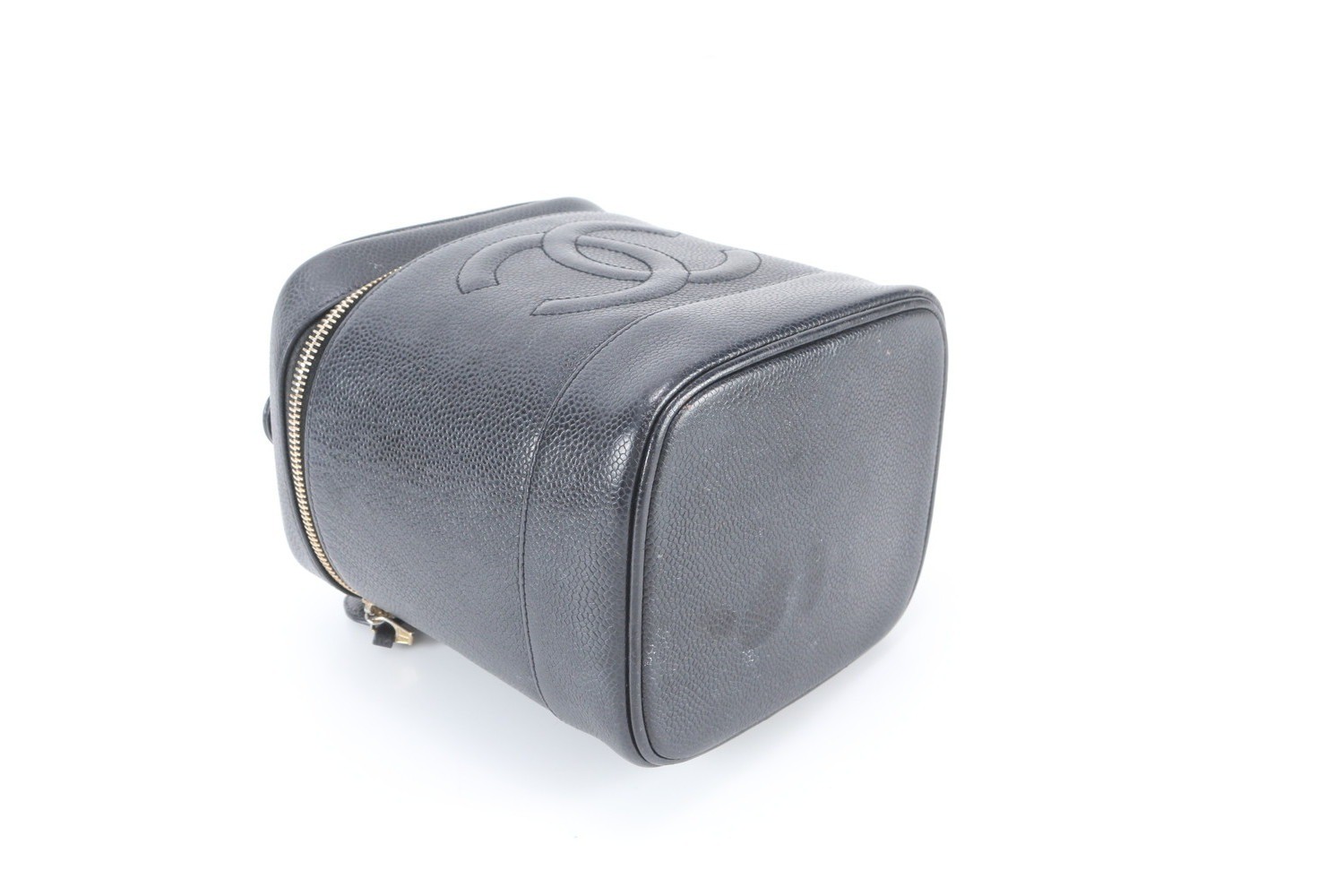 Includes serial number sticker Caviar skin Coco Mark vanity pouch — view 4