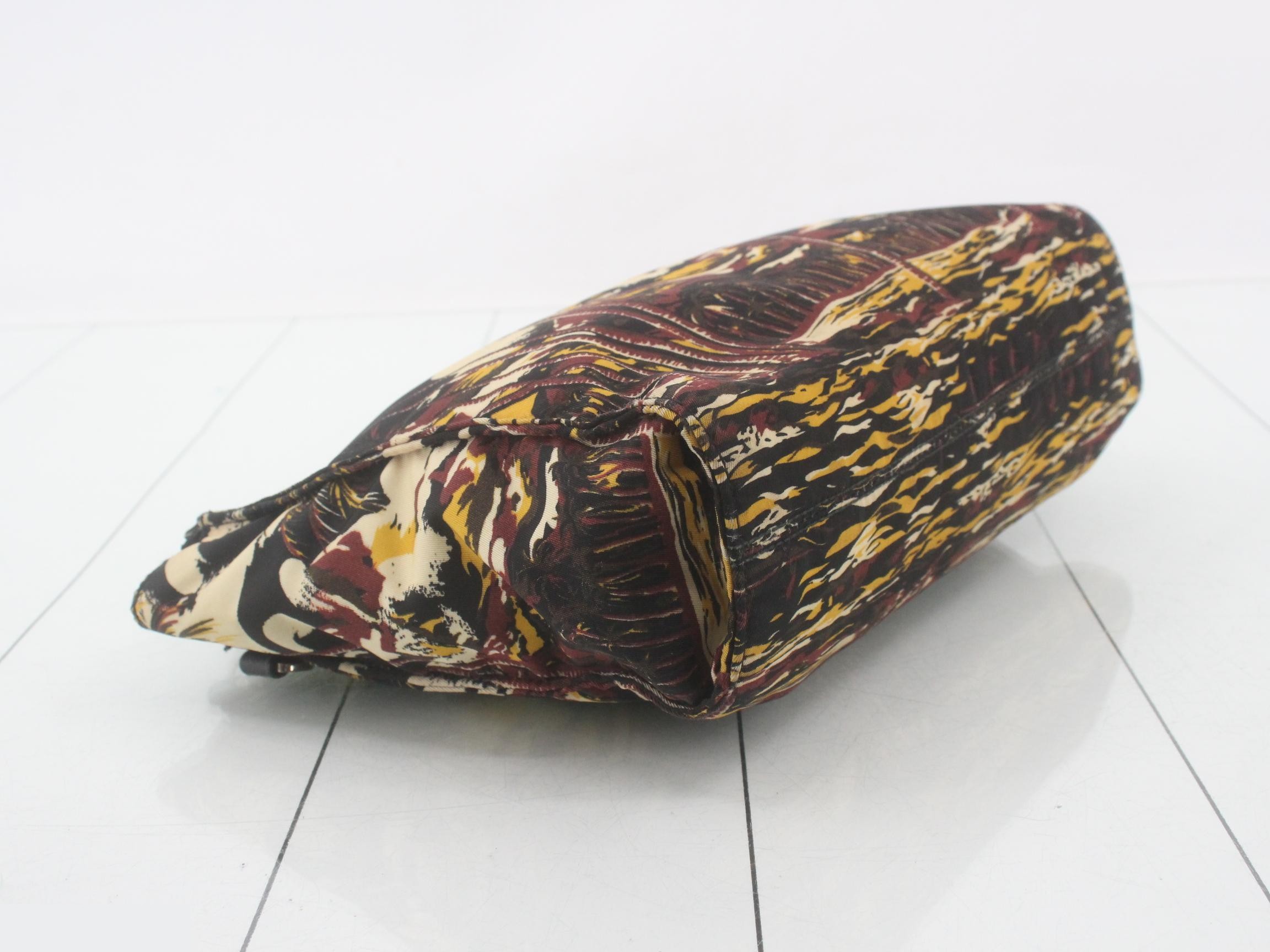 dark aloha print clutch bag, nylon, with strap. — view 5