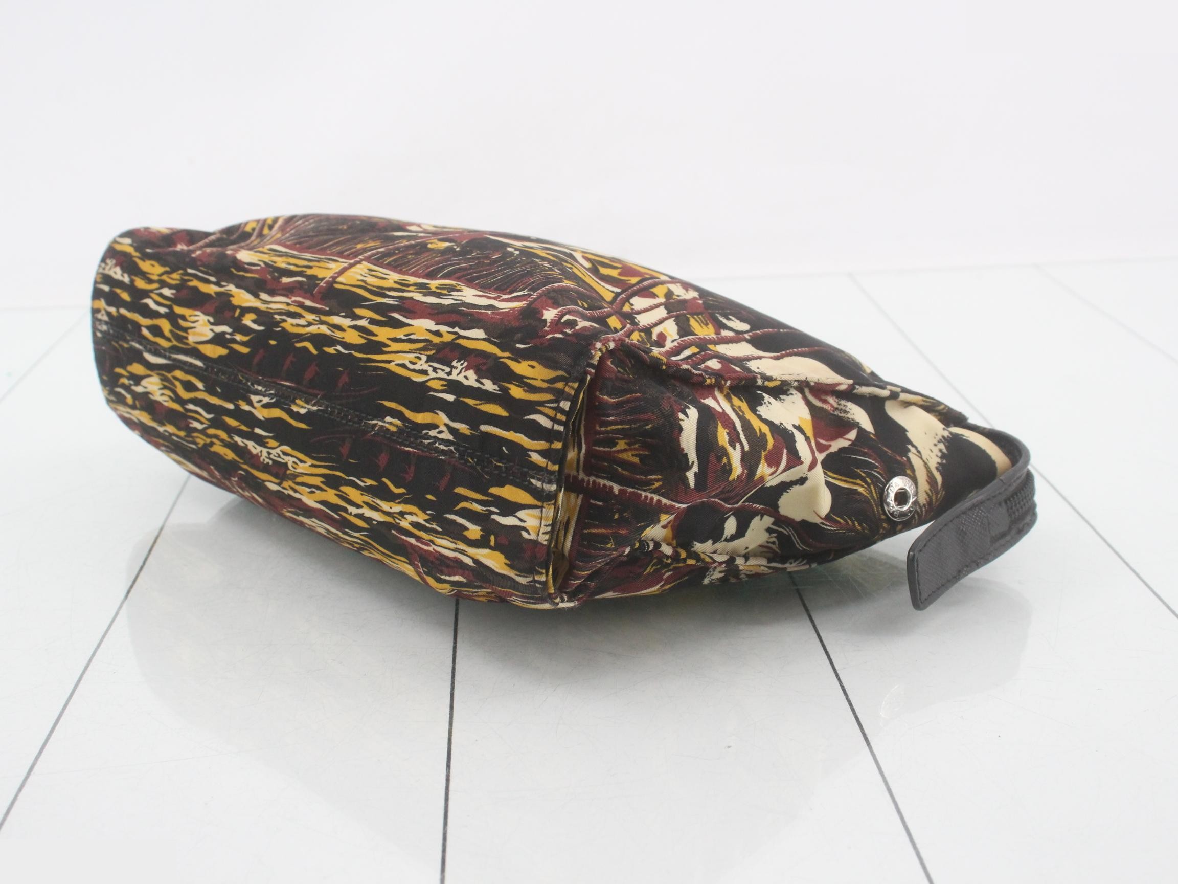 dark aloha print clutch bag, nylon, with strap. — view 6
