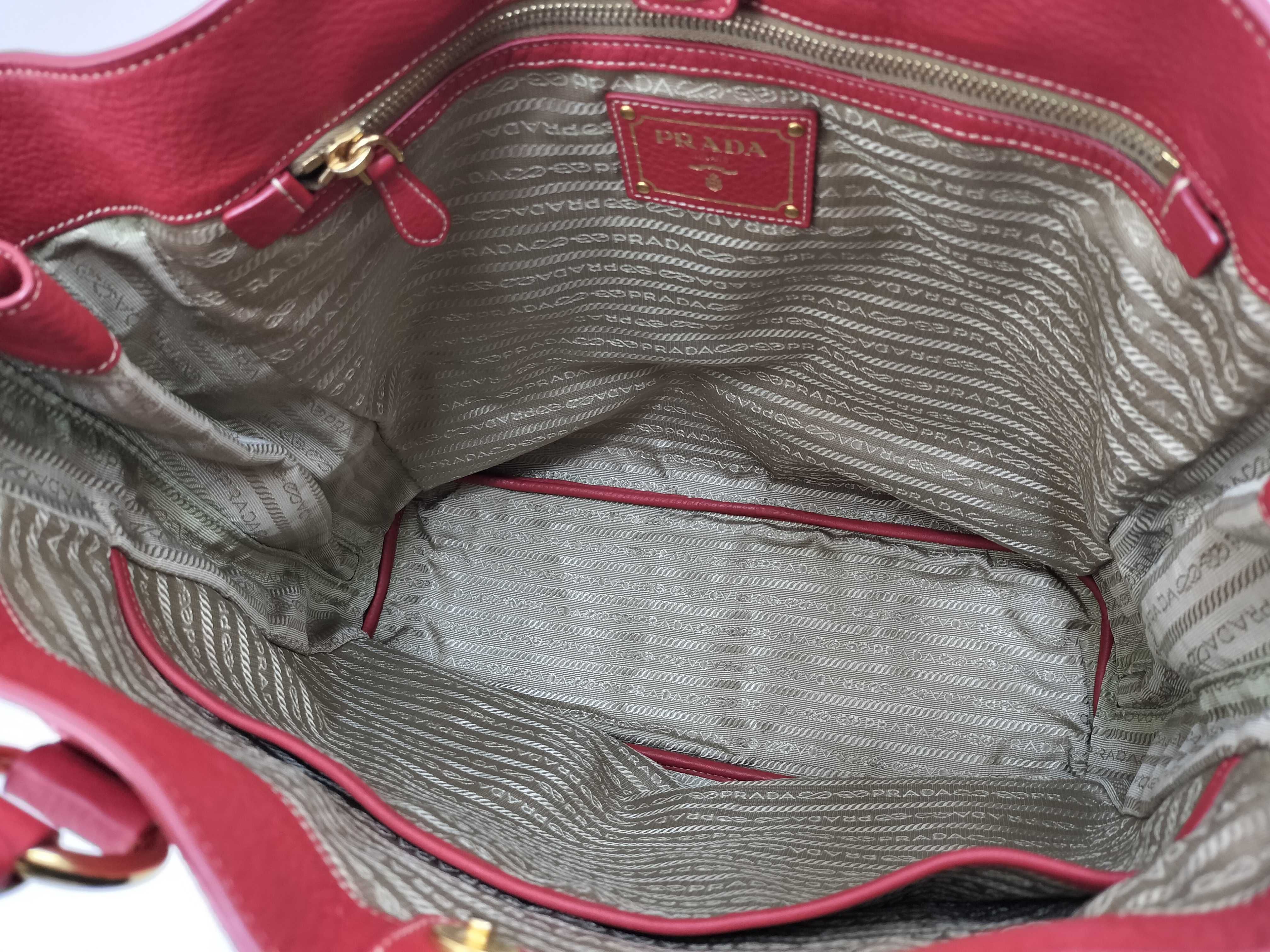 Vitello Daino Side-Zip Shoulder Bag Red BR4372 Tote Bag — view 11