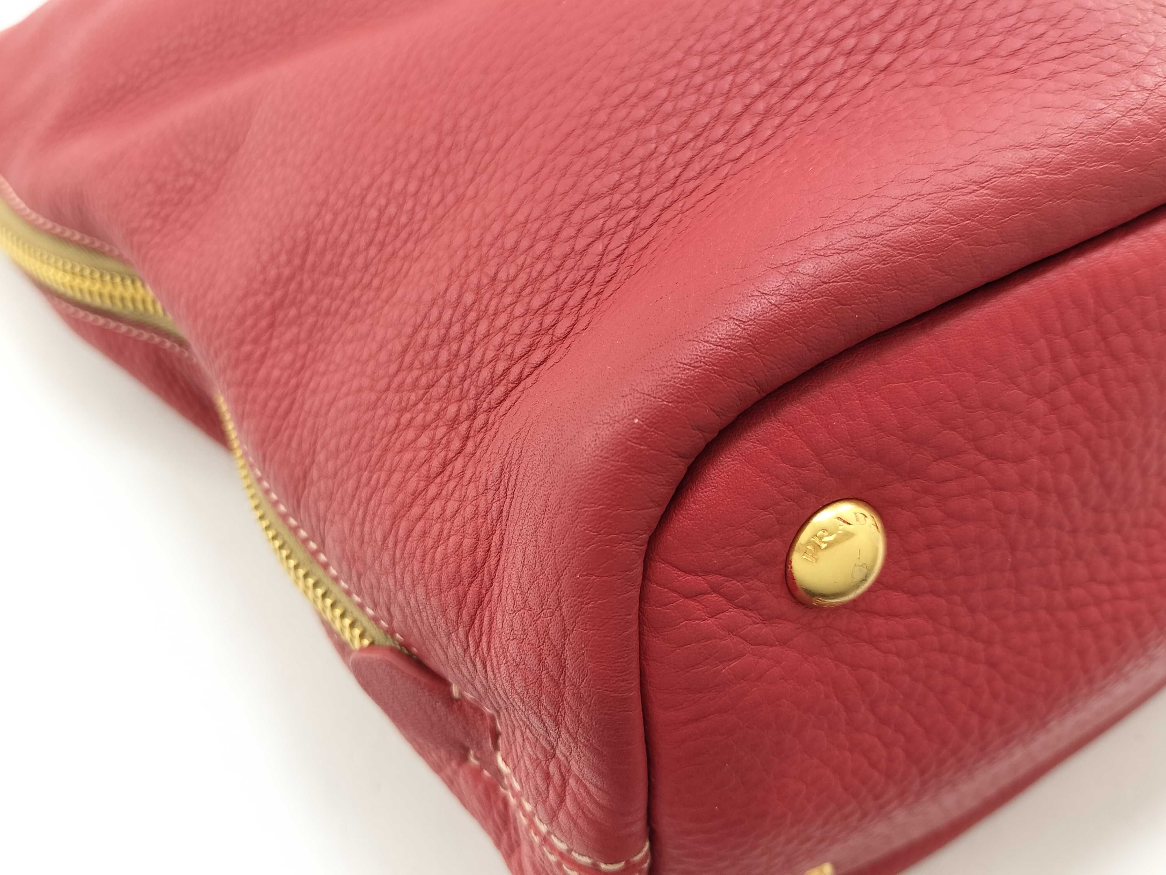 Vitello Daino Side-Zip Shoulder Bag Red BR4372 Tote Bag — view 5