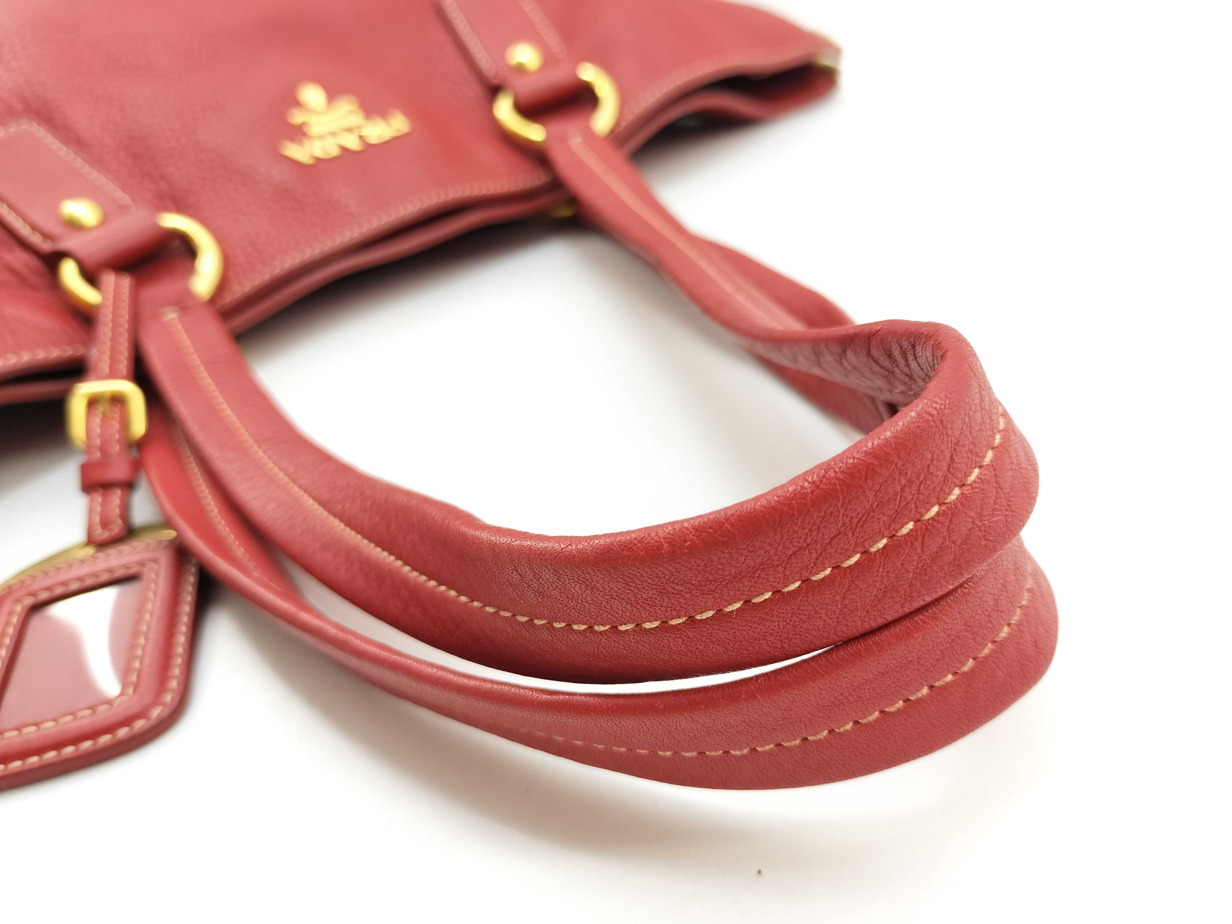 Vitello Daino Side-Zip Shoulder Bag Red BR4372 Tote Bag — view 7