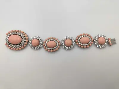 Pink Silver Hardware Rhinestone Bracelet/Bangle
