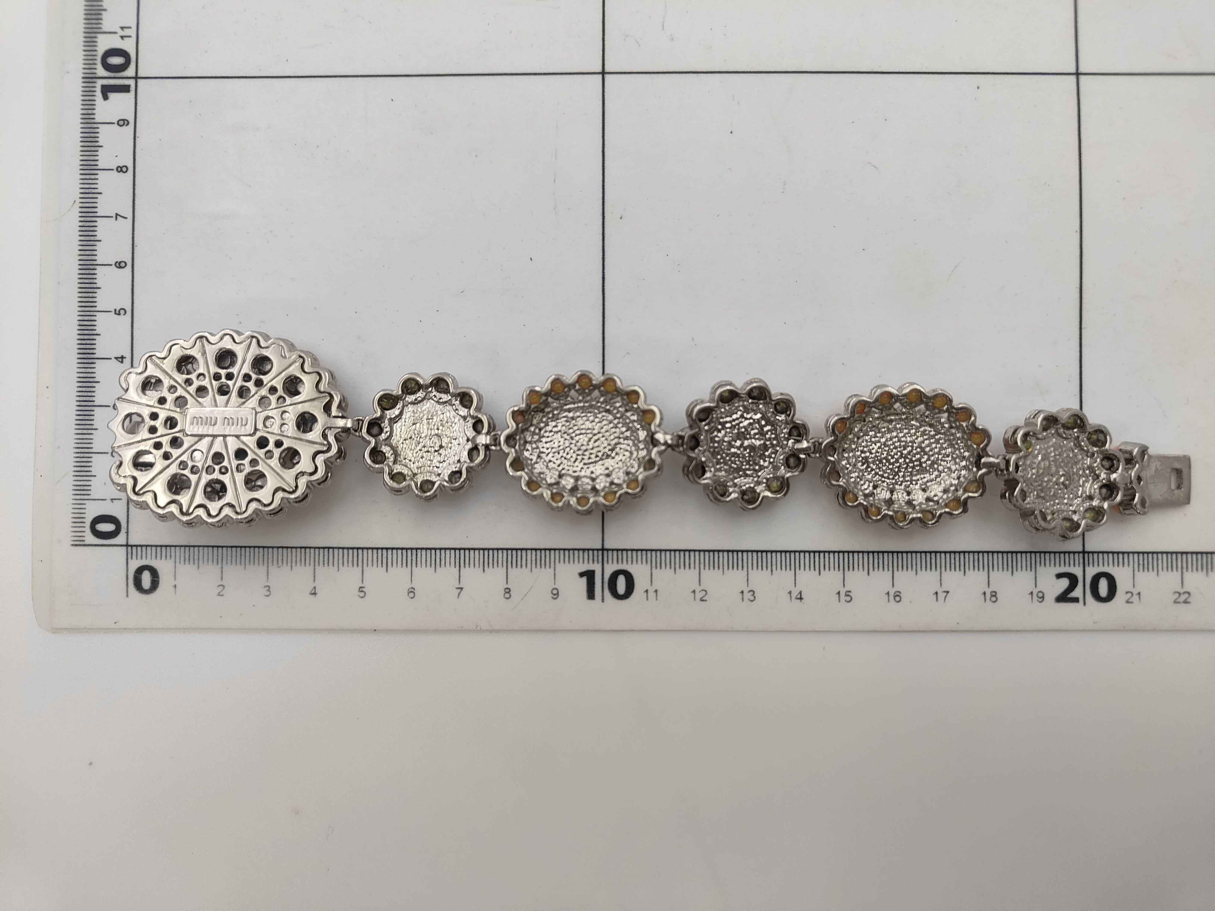 Pink Silver Hardware Rhinestone Bracelet/Bangle — view 2