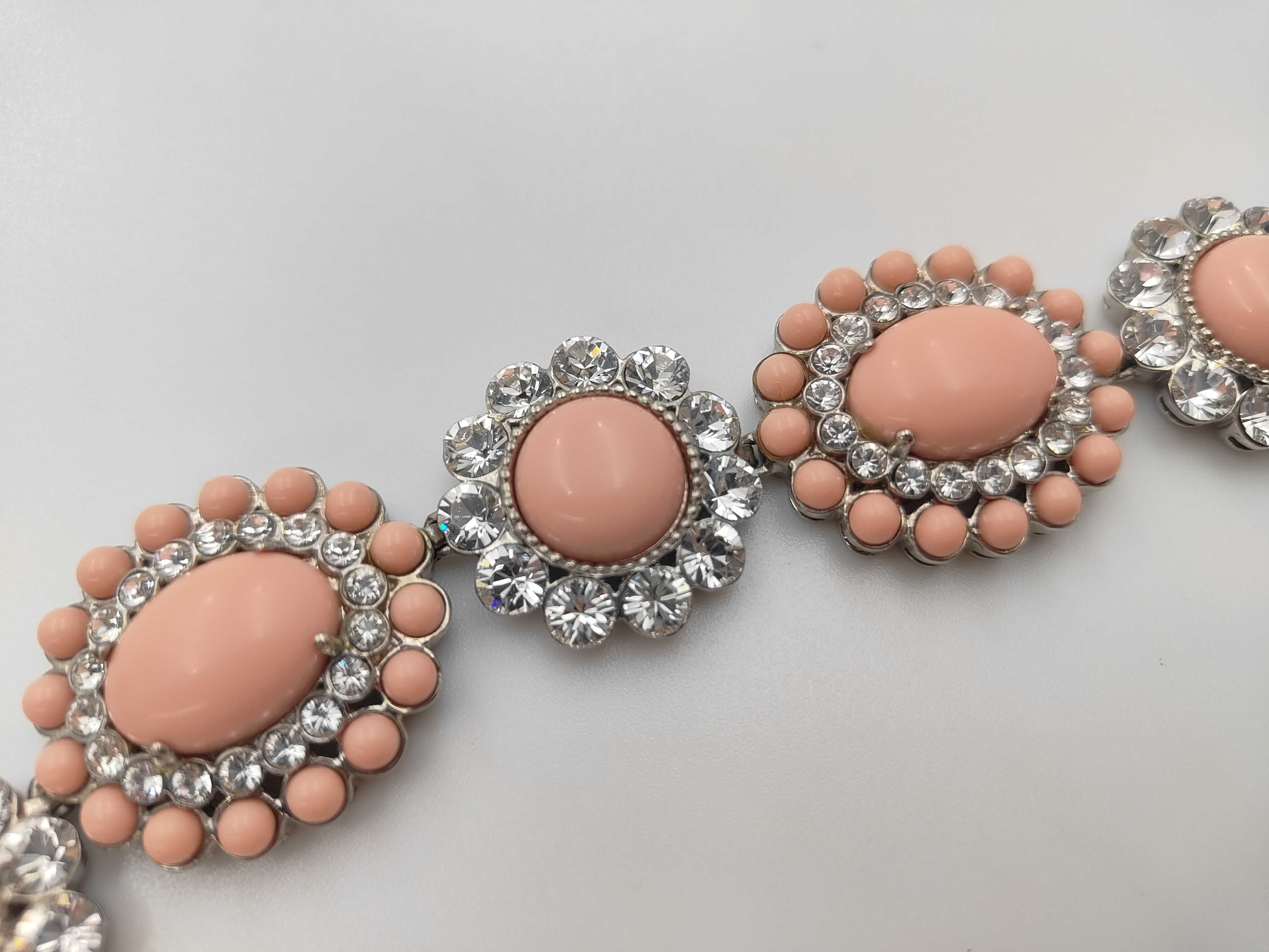 Pink Silver Hardware Rhinestone Bracelet/Bangle — view 4