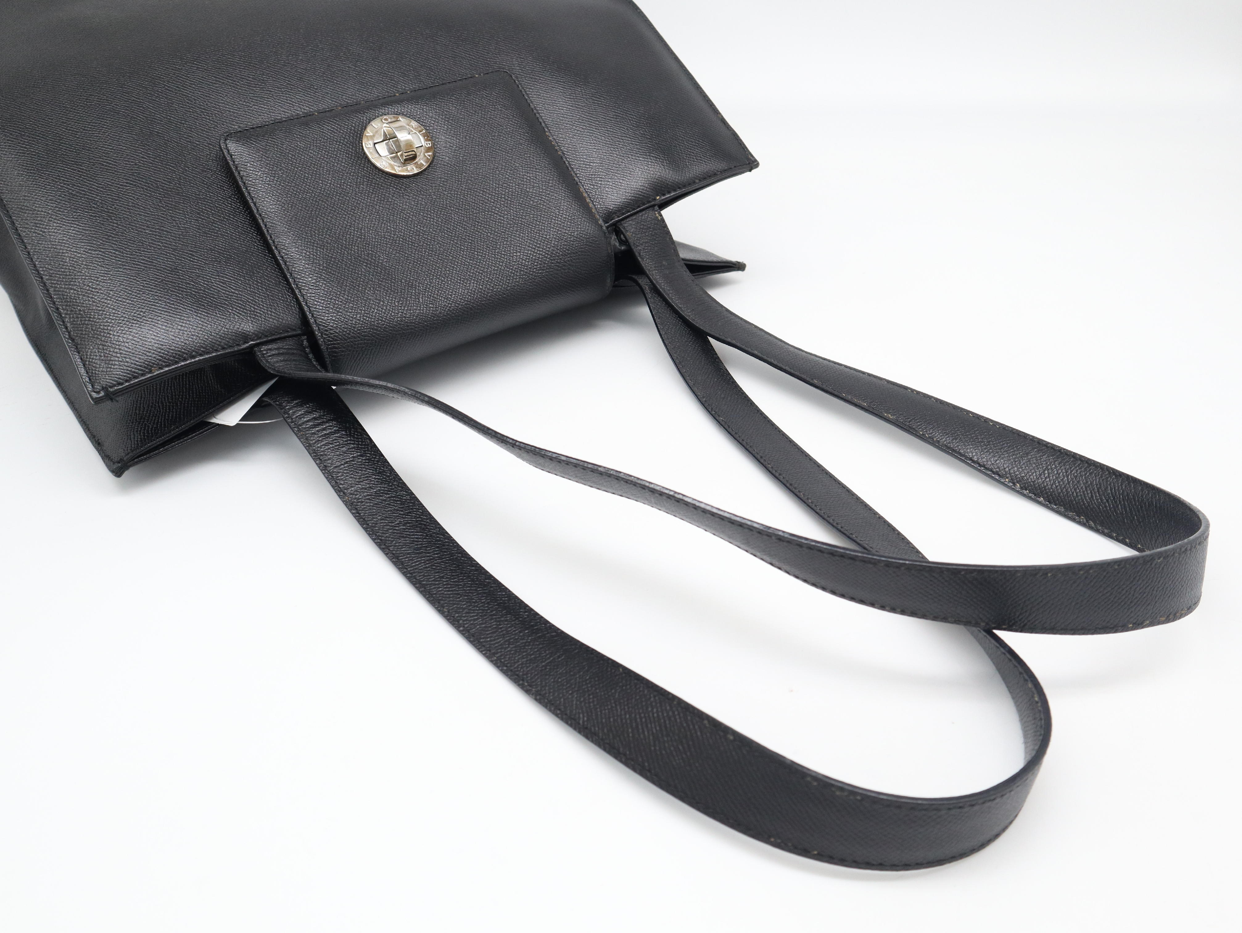 Bulgari Leather Tote Bag (Black) with Dust Bag — view 6