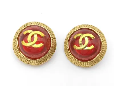 Coco Mark Gold Stone Earrings
