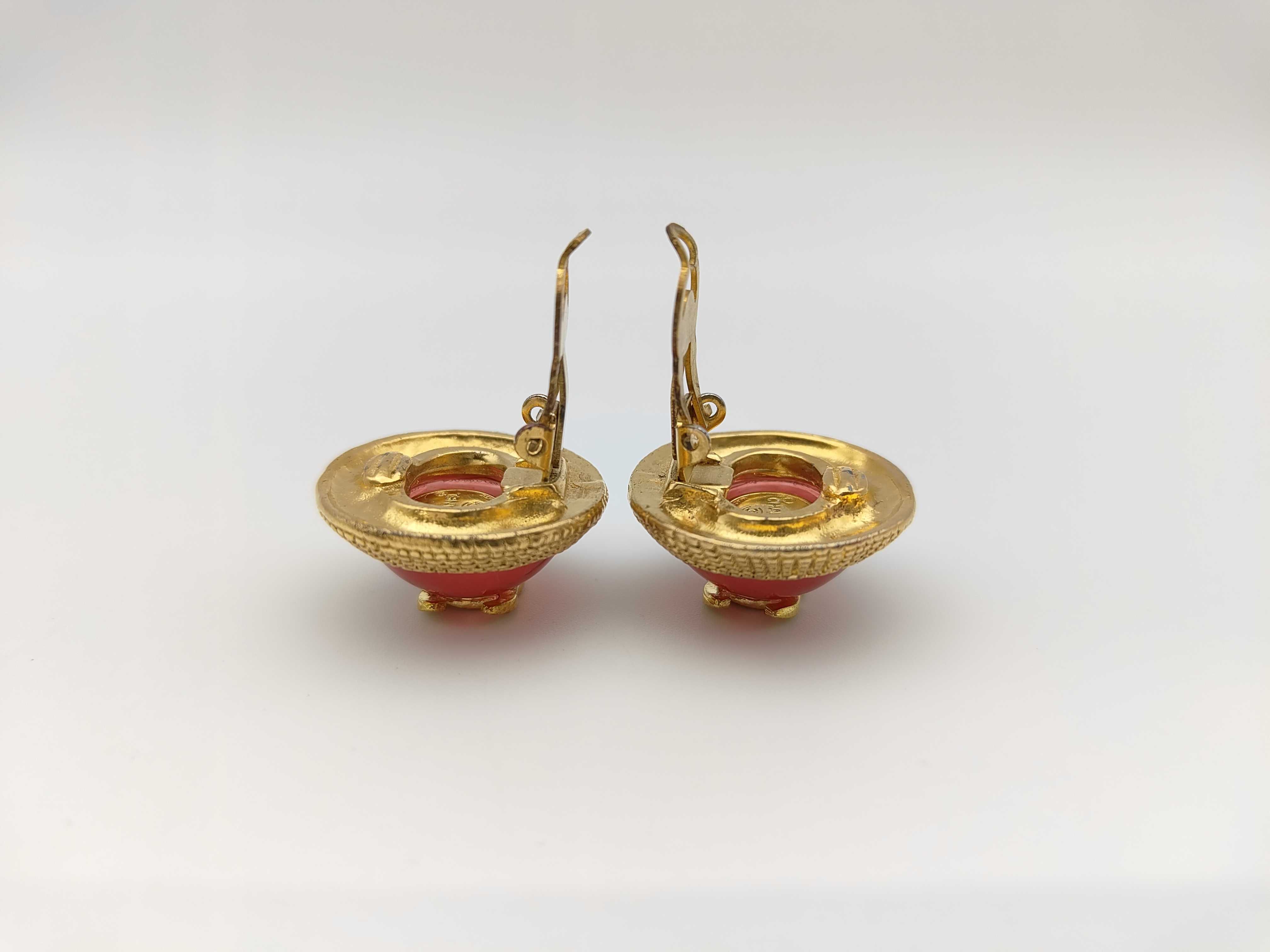 Coco Mark Gold Stone Earrings — view 4