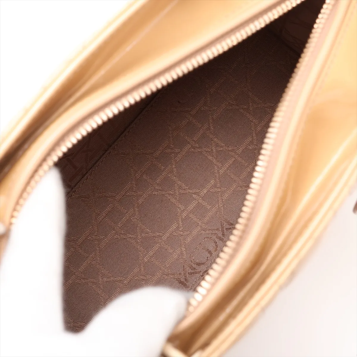Cannage Lady Dior Patent Leather 2-Way Handbag, Beige — view 8