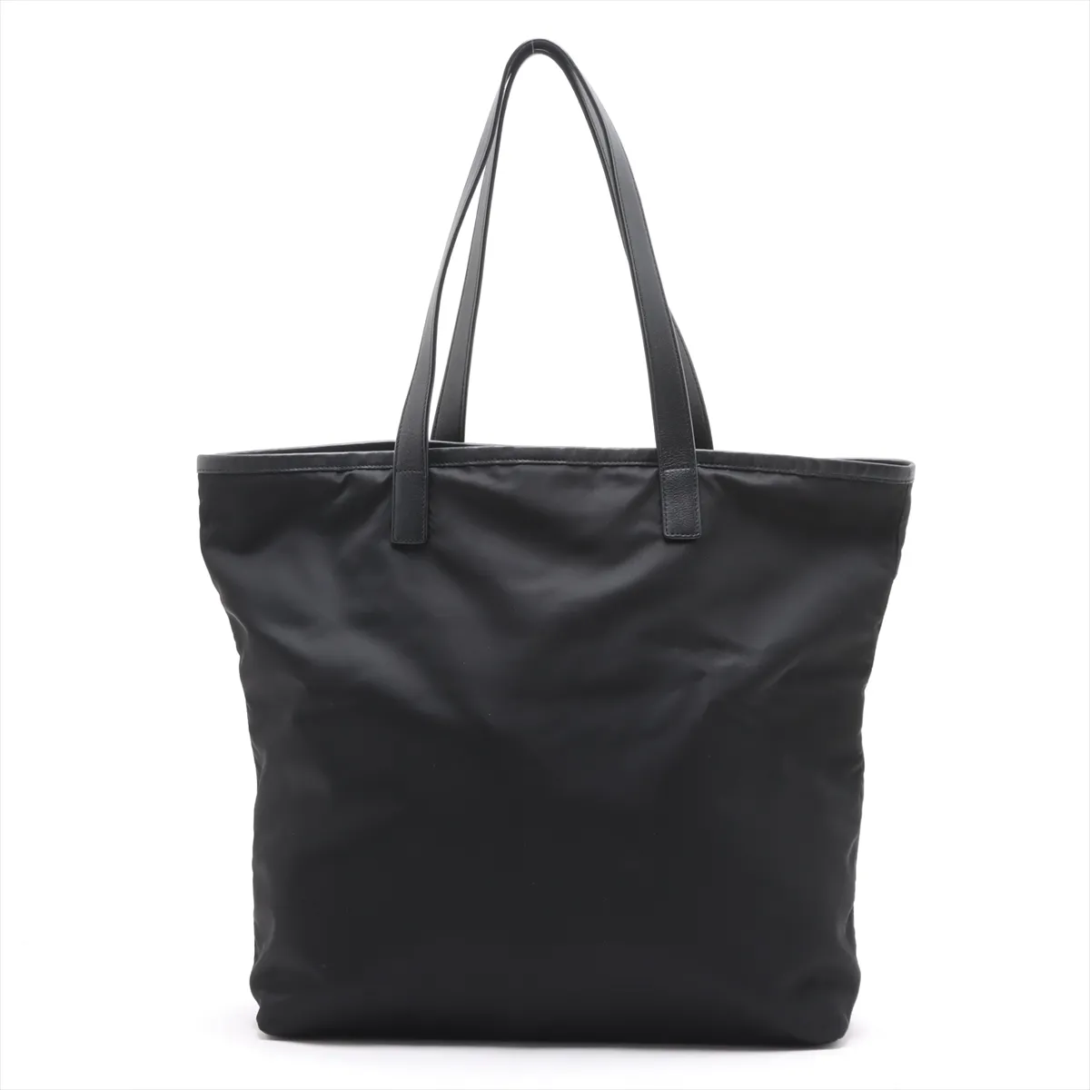 Tessuto Nylon x Leather Tote Bag Black — view 2