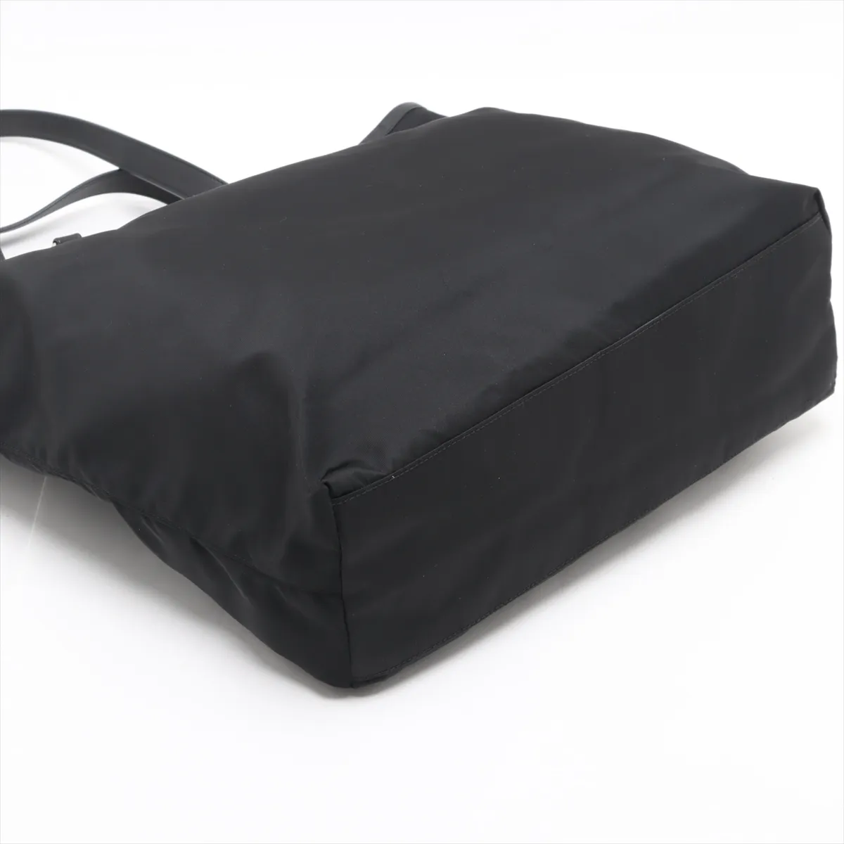 Tessuto Nylon x Leather Tote Bag Black — view 4