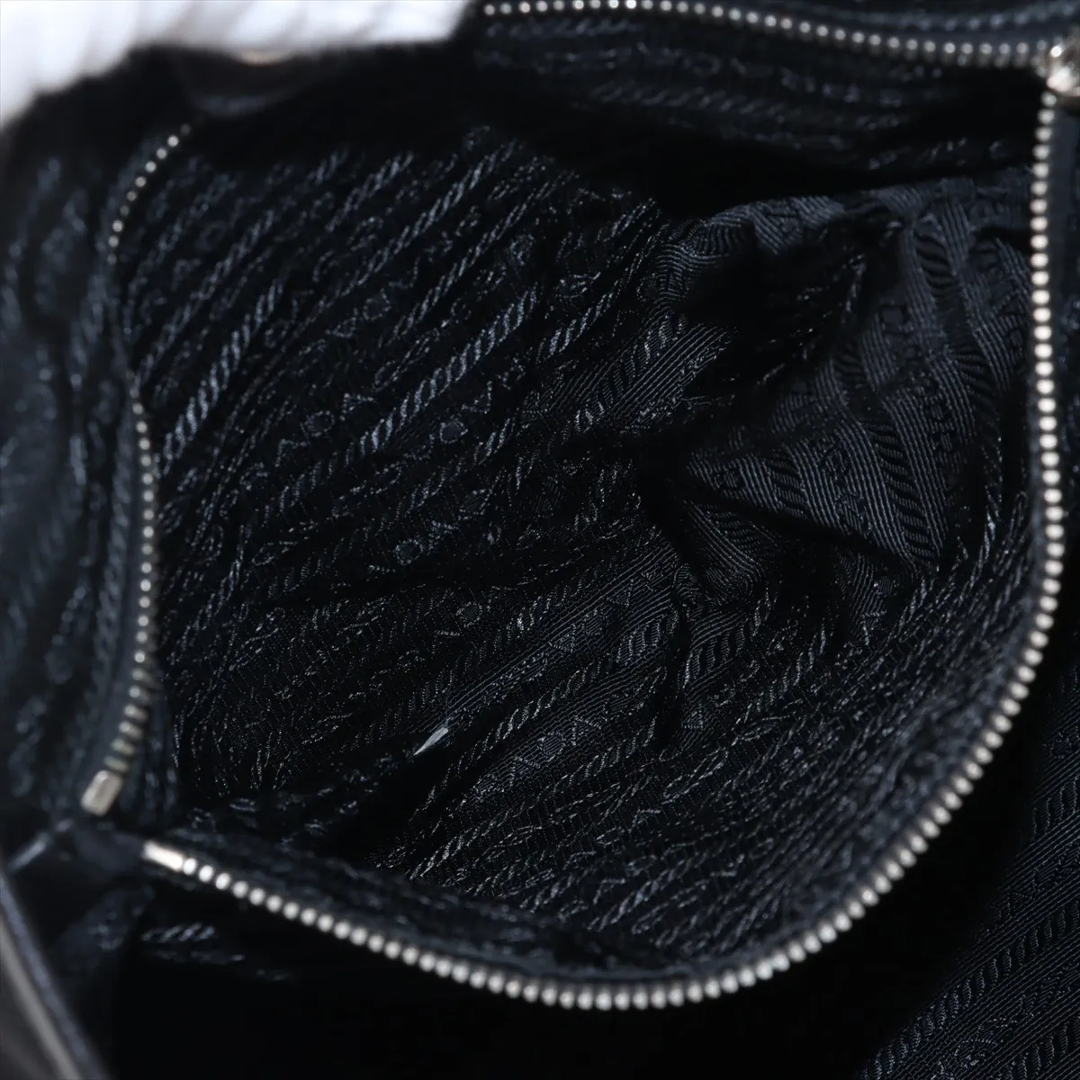 Tessuto Nylon x Leather Tote Bag Black — view 8