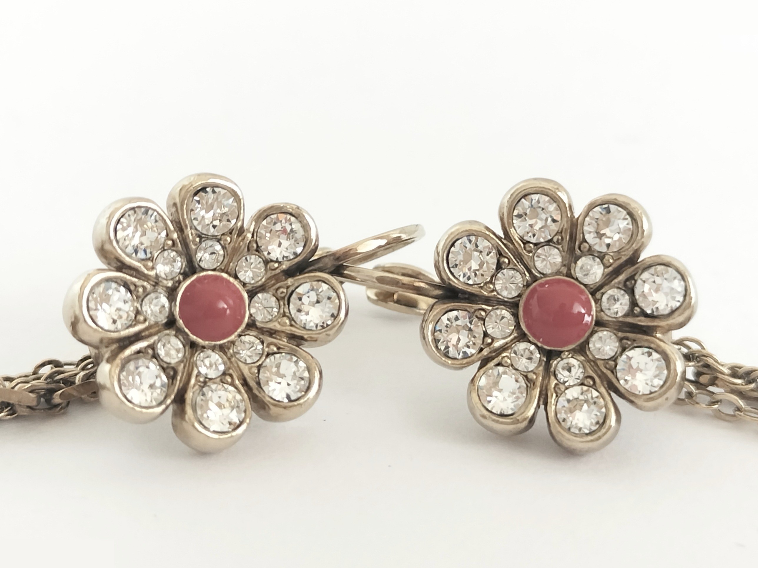 Coco Rhinestone Dangle Gold Earrings, 18C — view 6