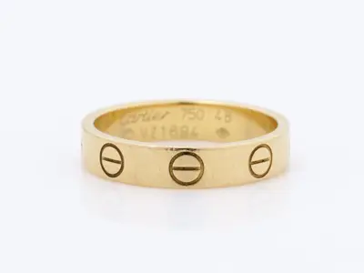 Mini Love Ring, Size 48, 750PG, 2.9g, Approx. 3.5mm Width