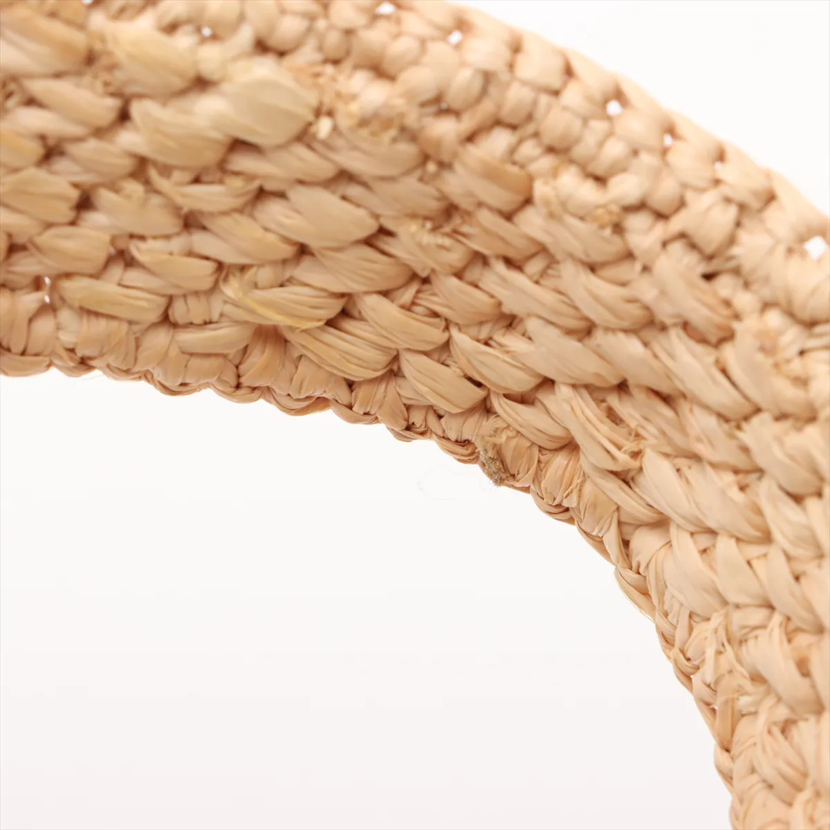 Font Tote Small Raffia x Leather 2-Way Handbag Beige — view 11