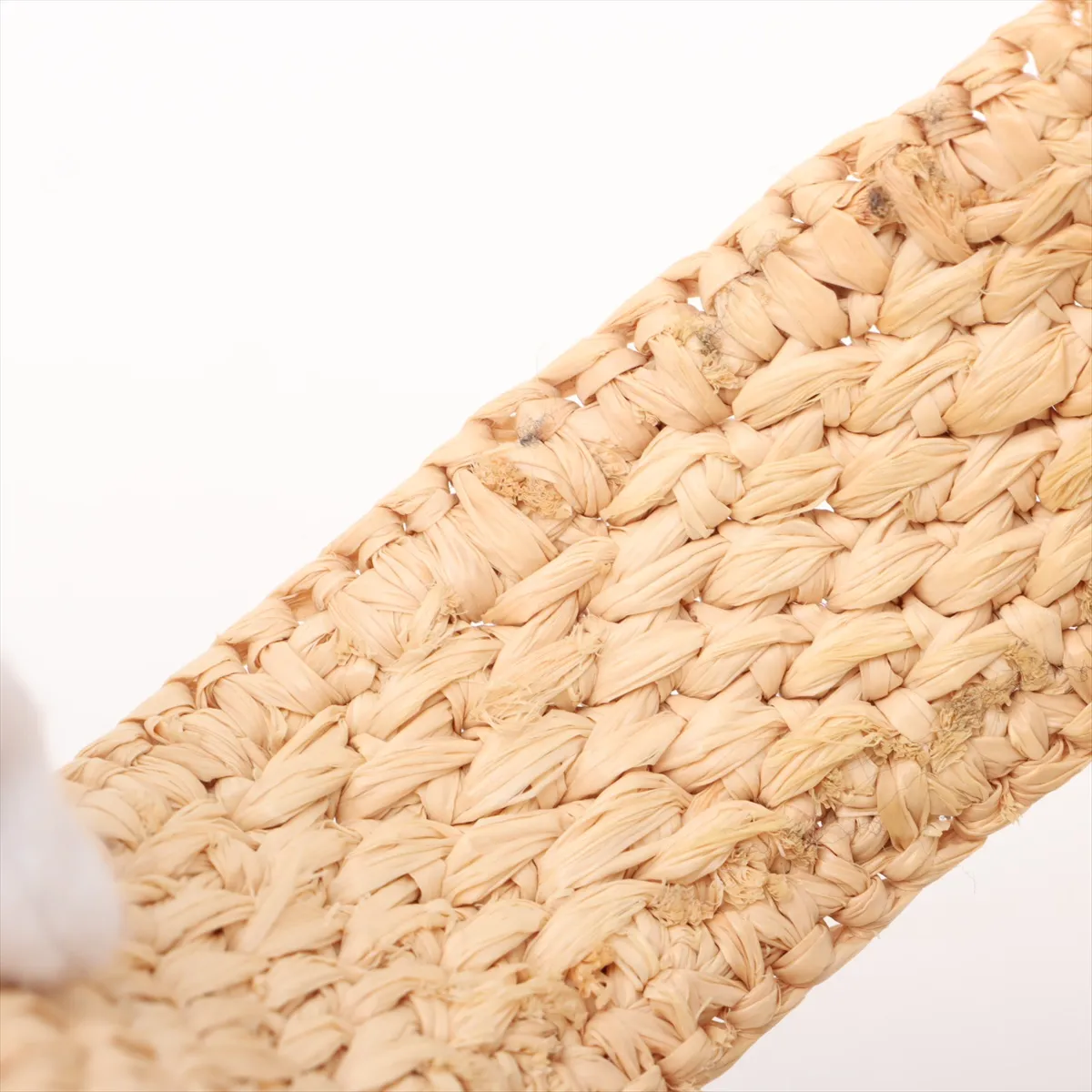 Font Tote Small Raffia x Leather 2-Way Handbag Beige — view 10