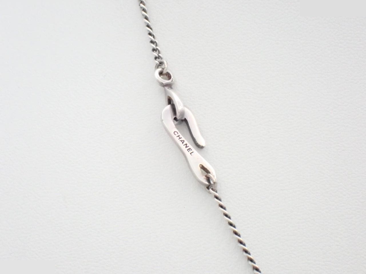 Necklace, clover design, light blue, silver, chain approximately 42cm — view 2