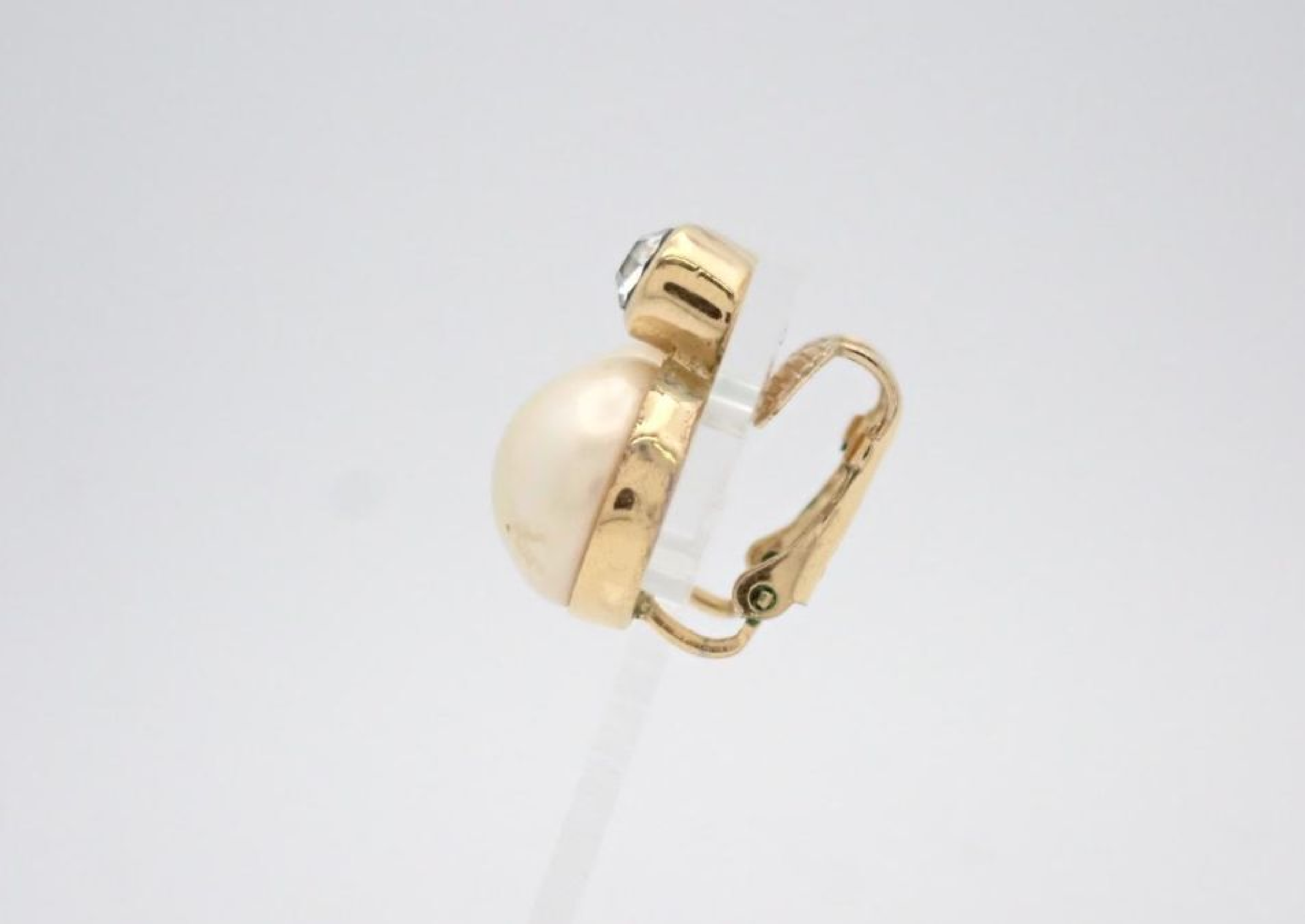 Pearl Rhinestone Earrings — view 3