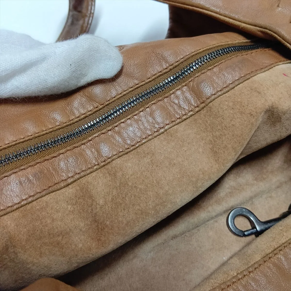 Intrecciato Campana Leather Shoulder Bag, Brown, 125787 — view 14