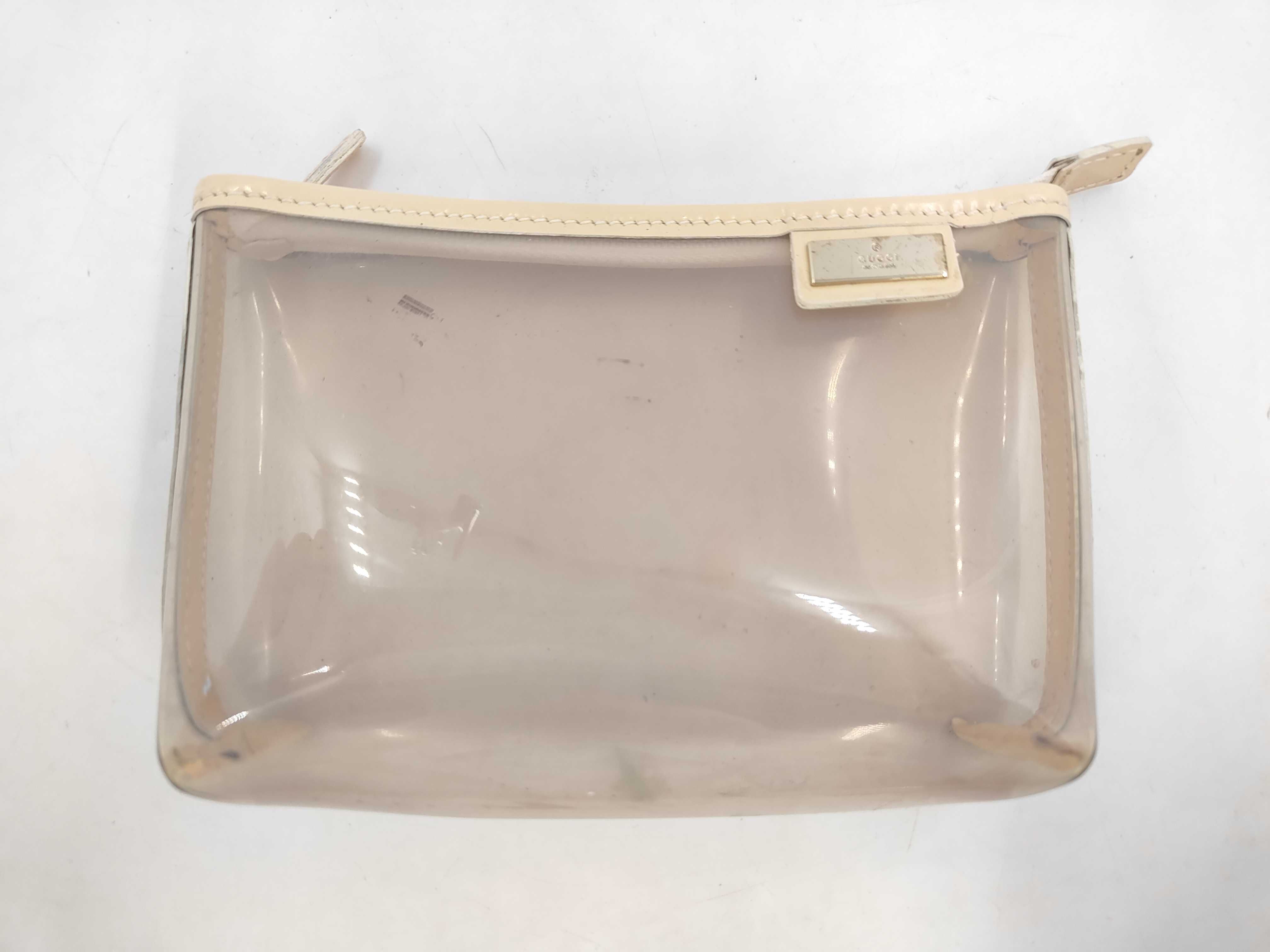Plate Tag Clear Pouch, Ivory Enamel, W15cm Pouch