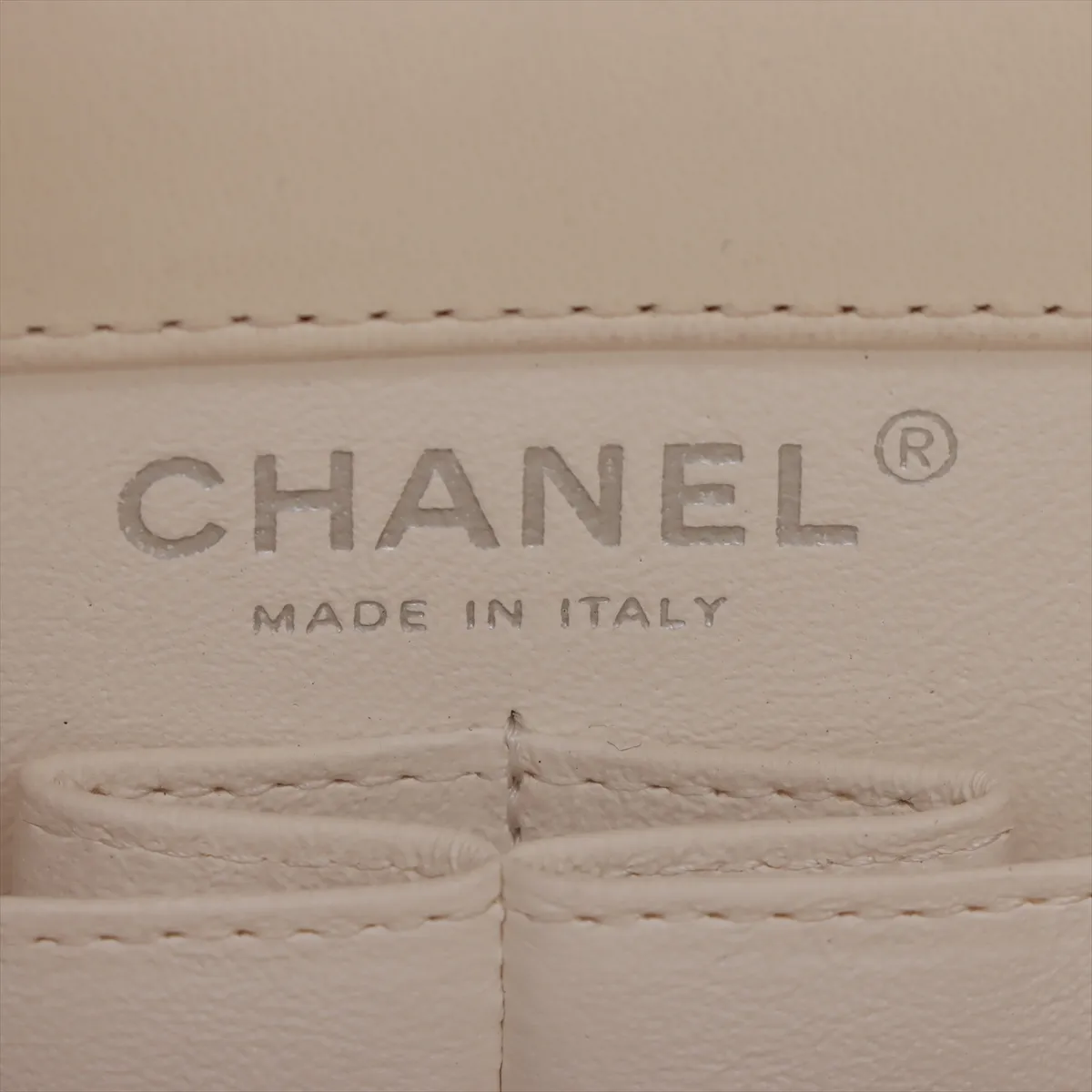 Matelassé Lambskin Chain Shoulder Bag, White, Silver Hardware, 19618706, Serial Number 19 — view 10