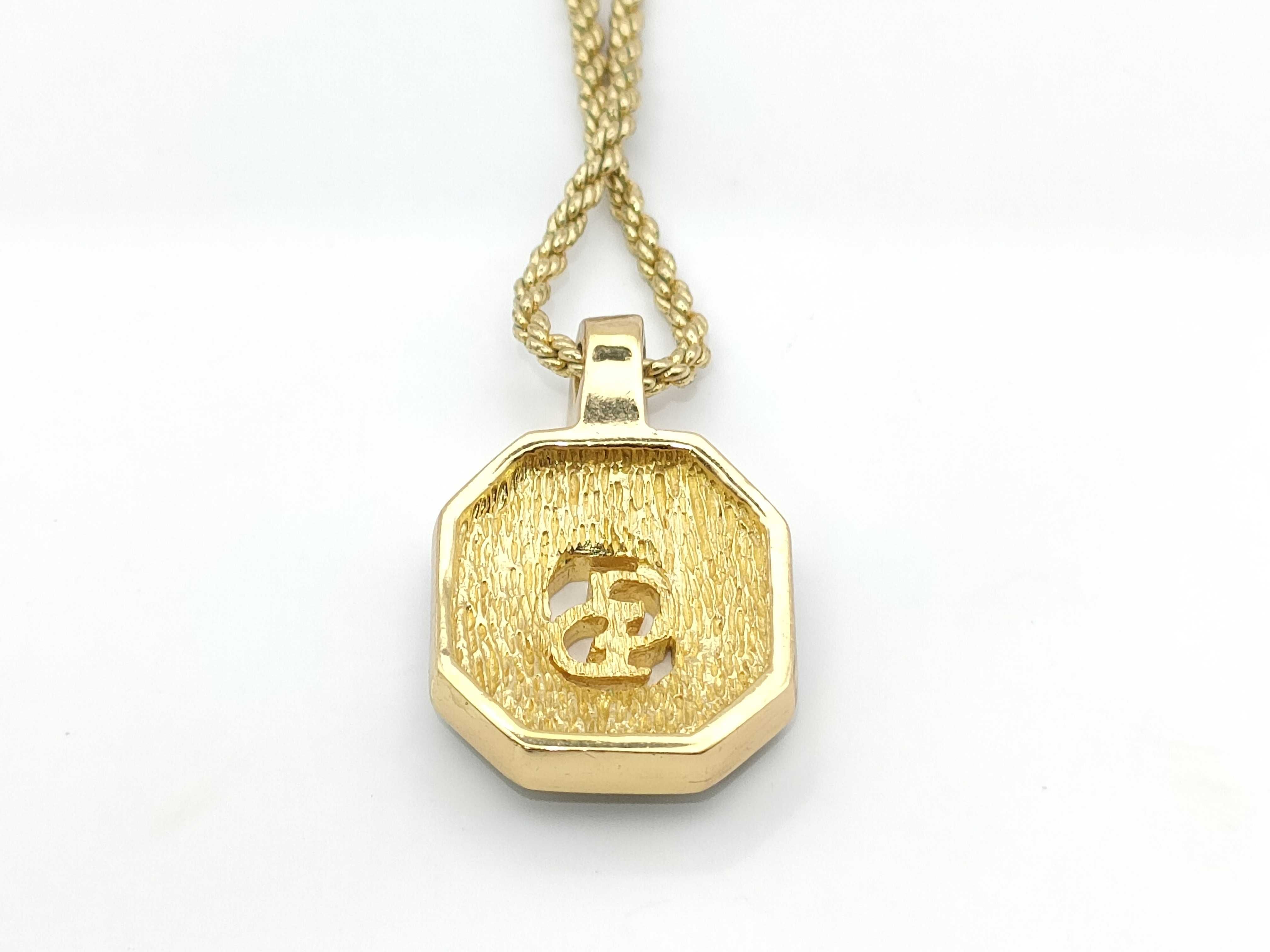 CD rhinestone black necklace — view 2