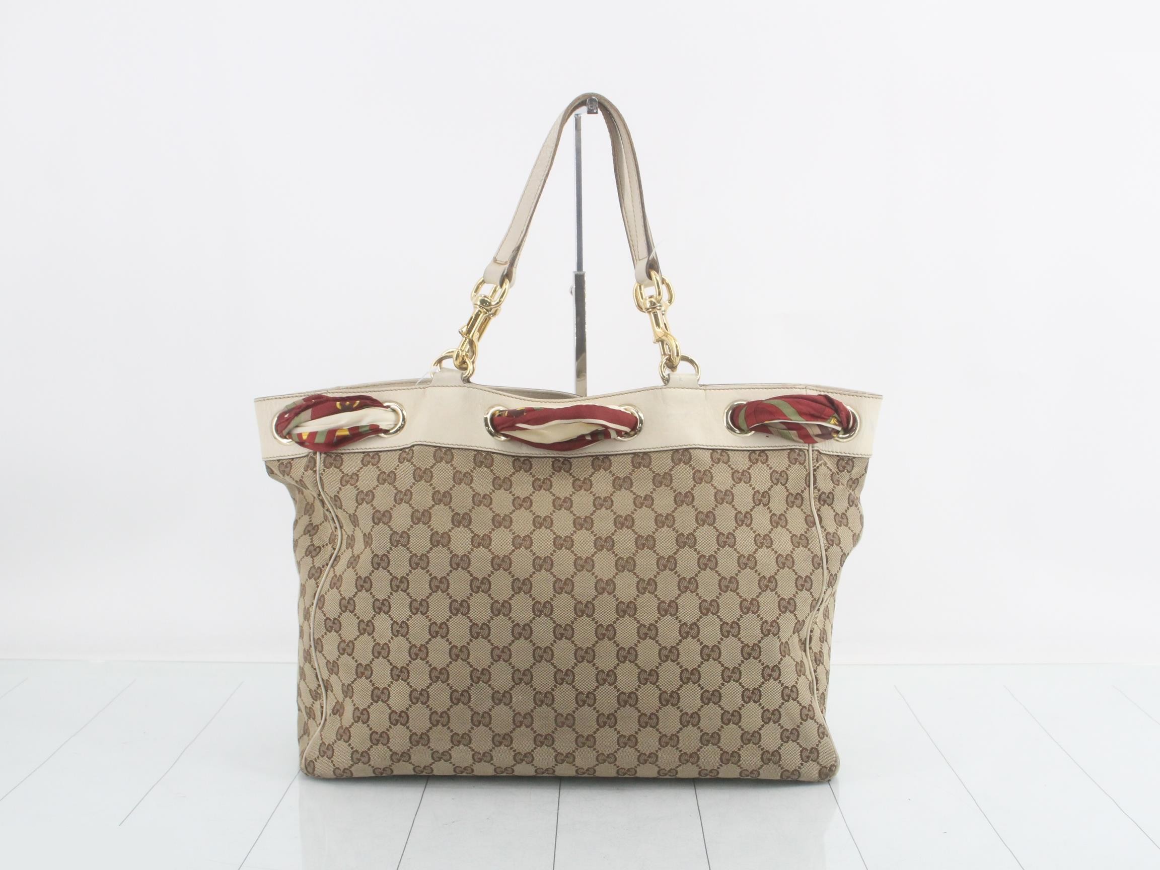 GG canvas tote bag with scarf — view 2
