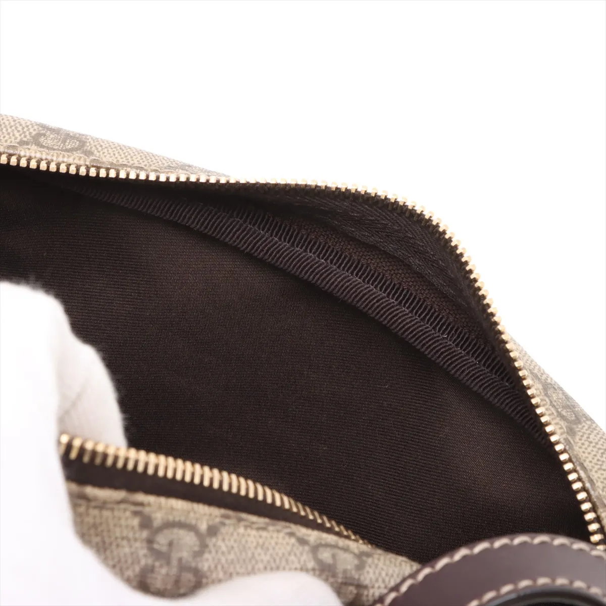 GG Supreme PVC x Leather Shoulder Bag Beige x Brown 201447 — view 12