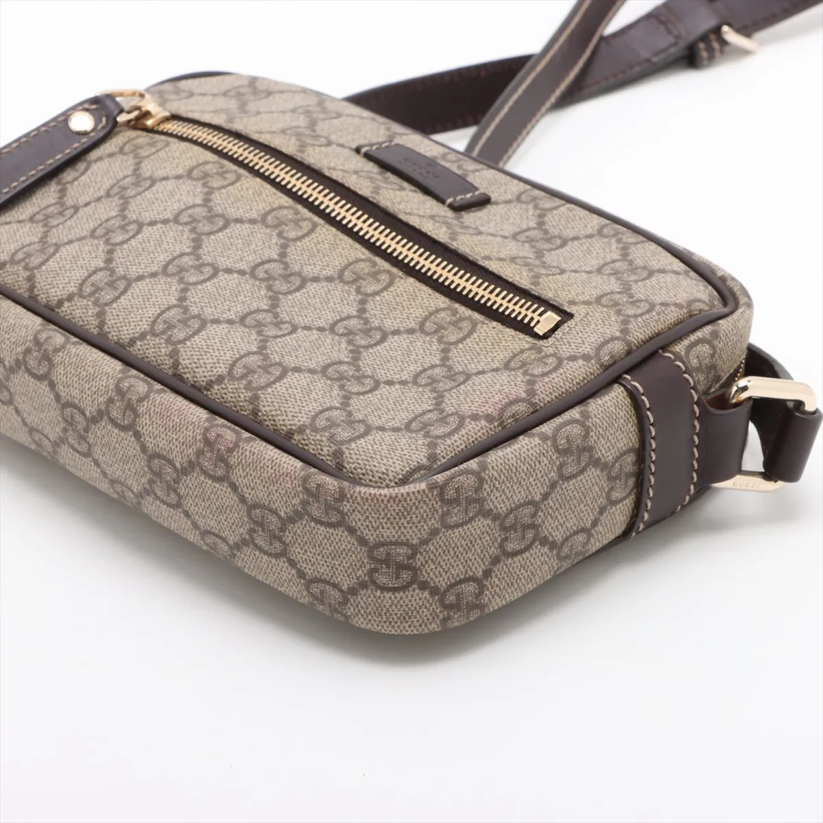 GG Supreme PVC x Leather Shoulder Bag Beige x Brown 201447 — view 3