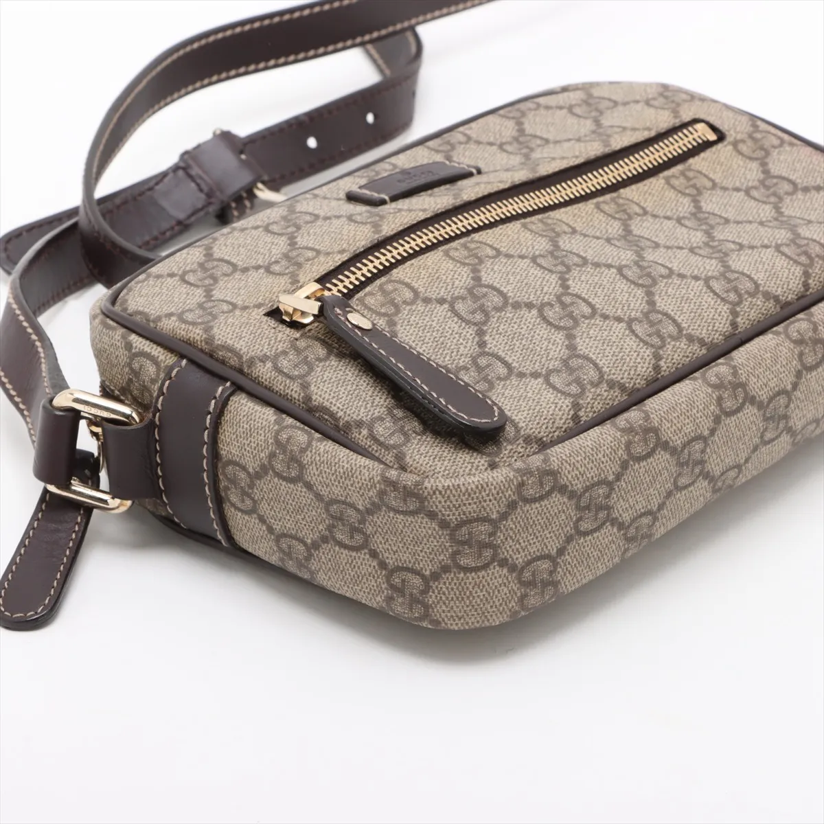 GG Supreme PVC x Leather Shoulder Bag Beige x Brown 201447 — view 4