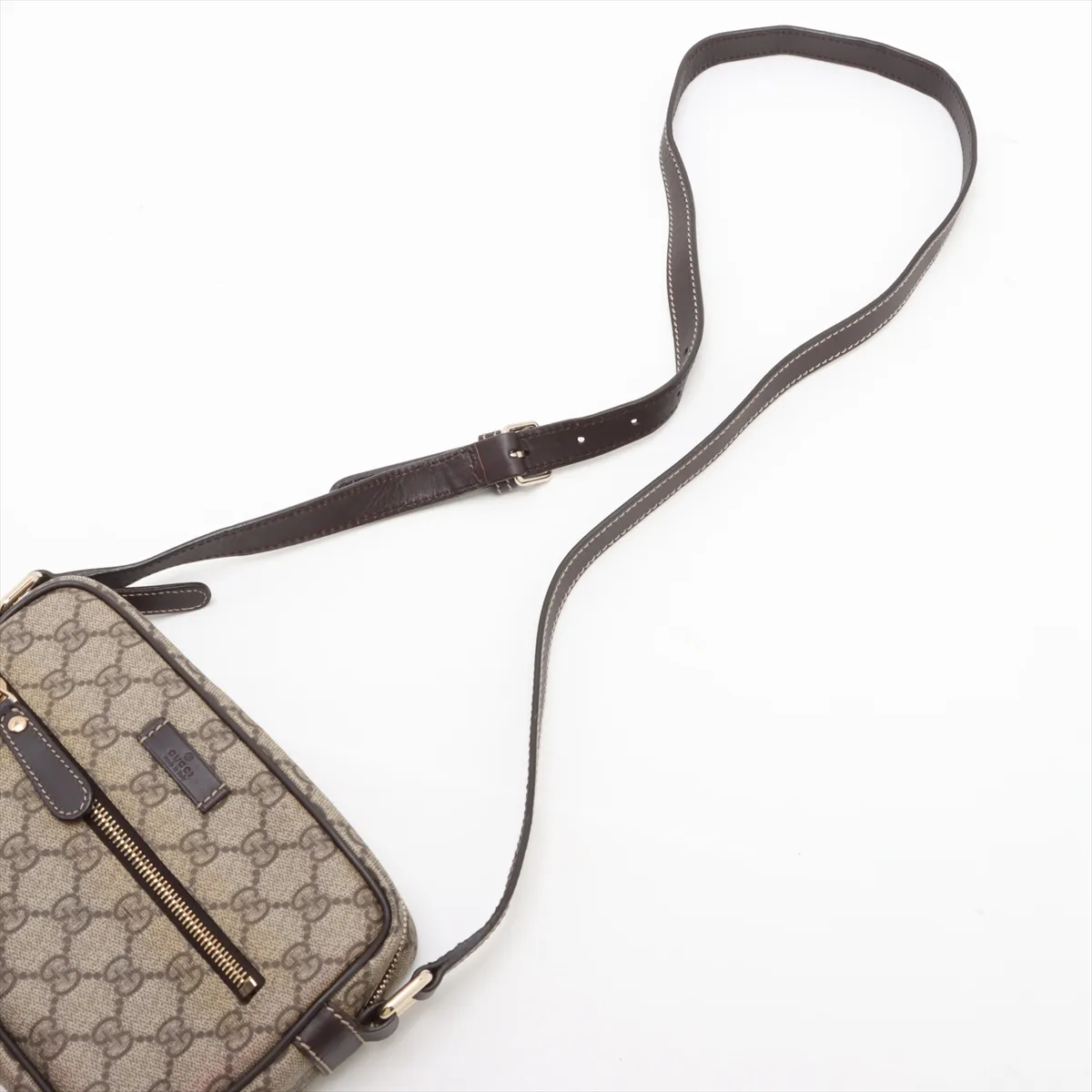 GG Supreme PVC x Leather Shoulder Bag Beige x Brown 201447 — view 5